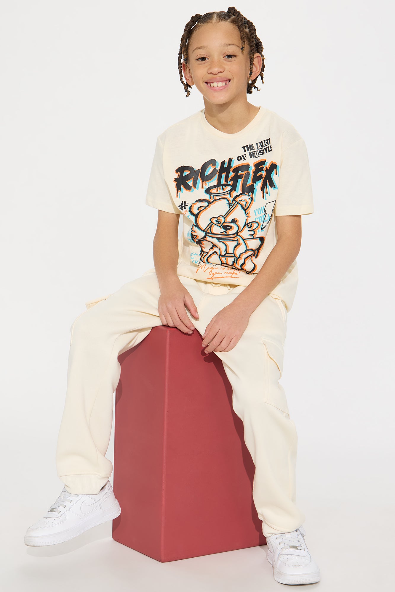 Mini Rich Flex Short Sleeve Tee And Fleece Jogger Pant Set