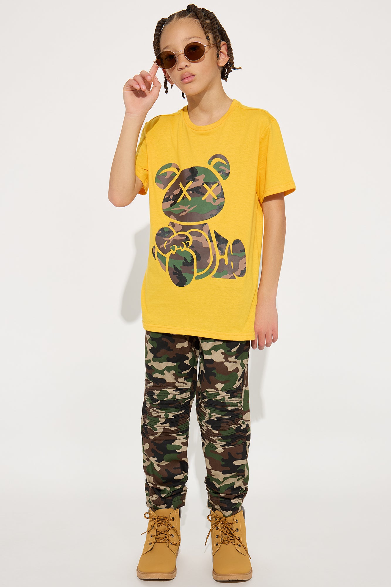 Mini Beary Be Ready Short Sleeve Tee And Twill Pant Set