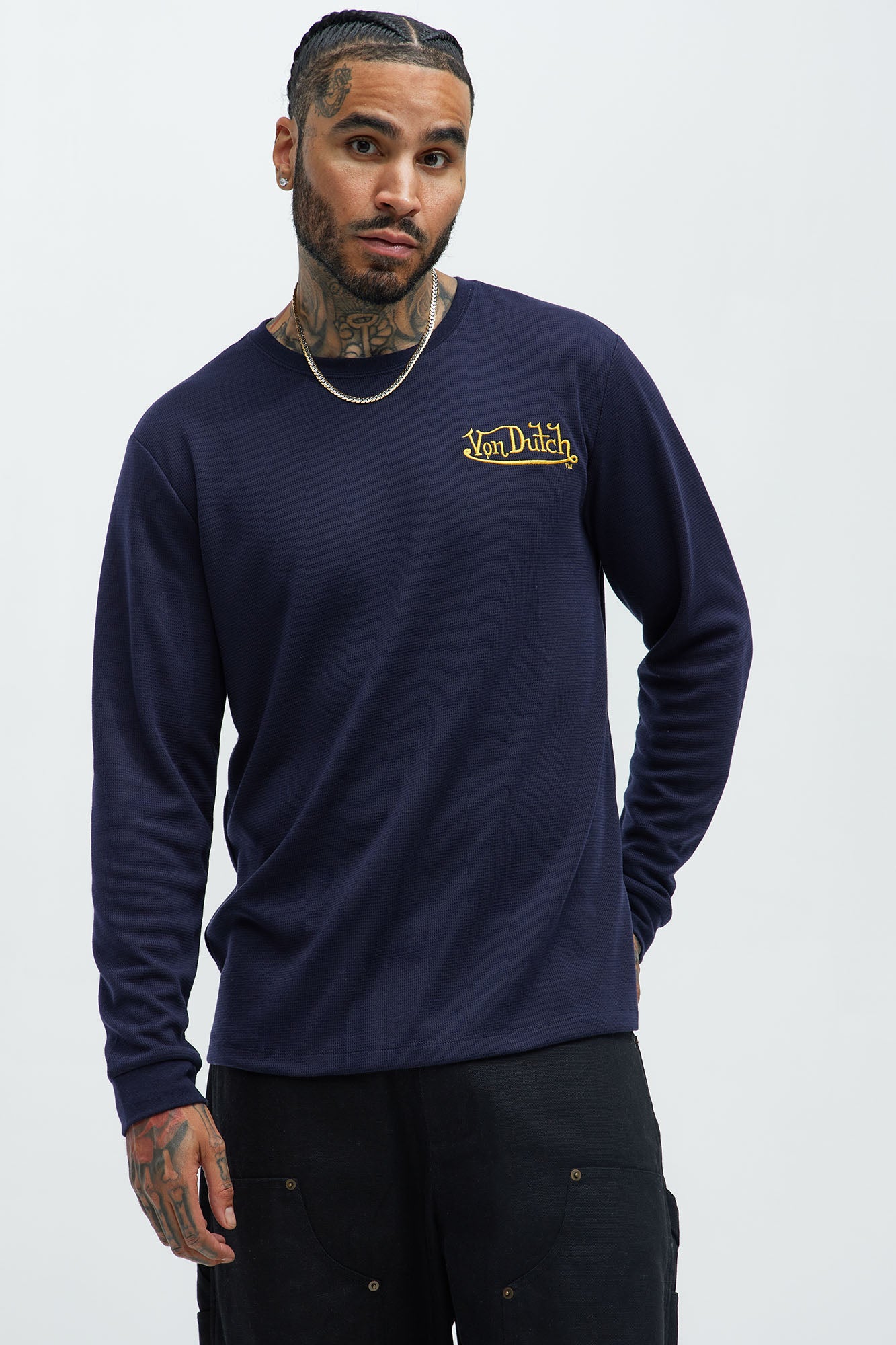 Von Dutch Yellow Font Long Sleeve Tee