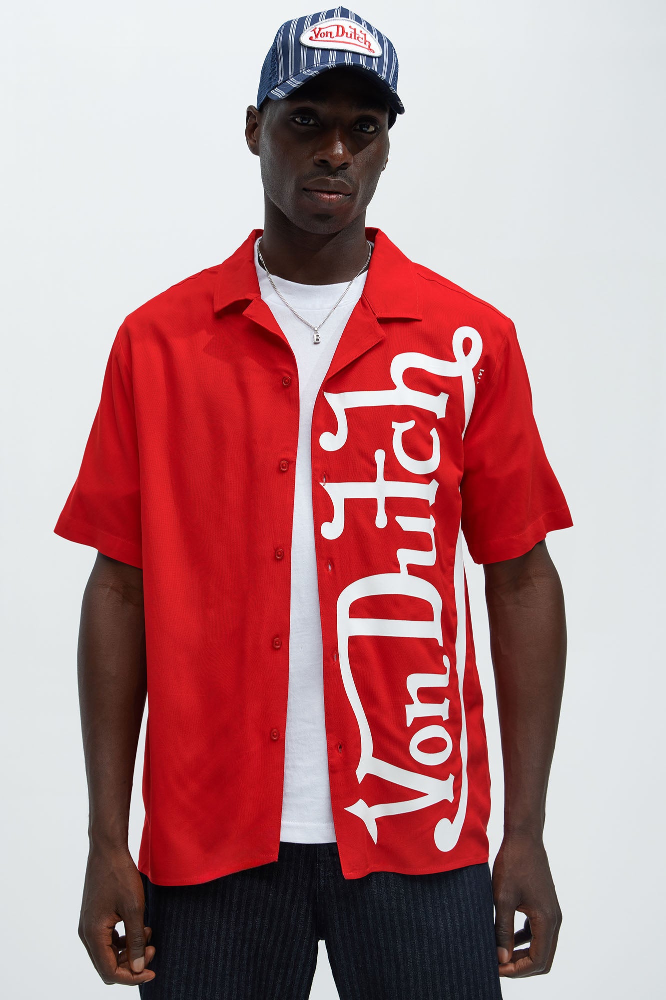 Von Dutch Oversized White Font Shirt