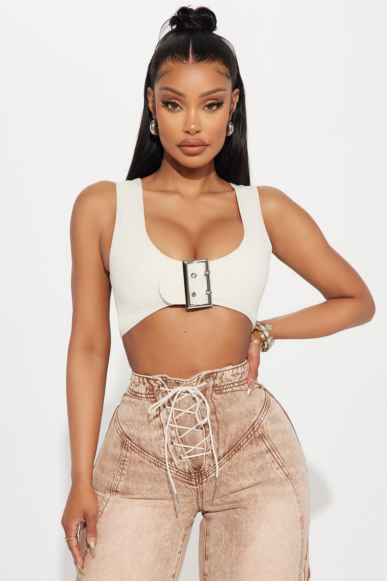 Set The Vibe Buckle Top