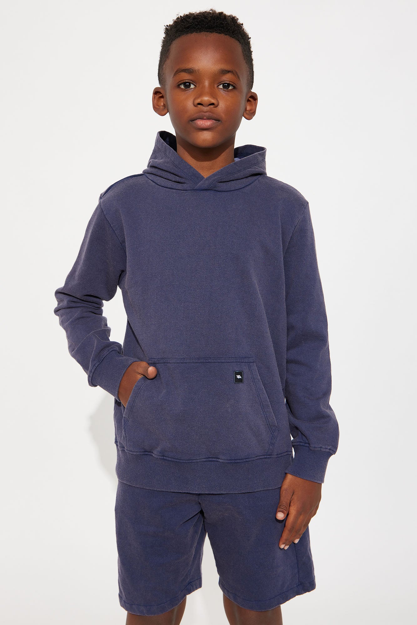 Mini Axel Washed Hoodie And Fleece Short Set