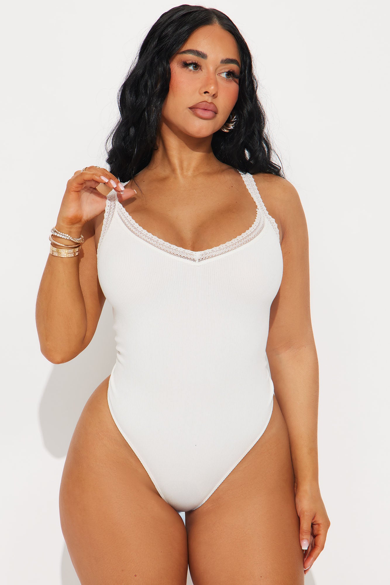 Minnie Lace Trim V-Neck Bodysuit