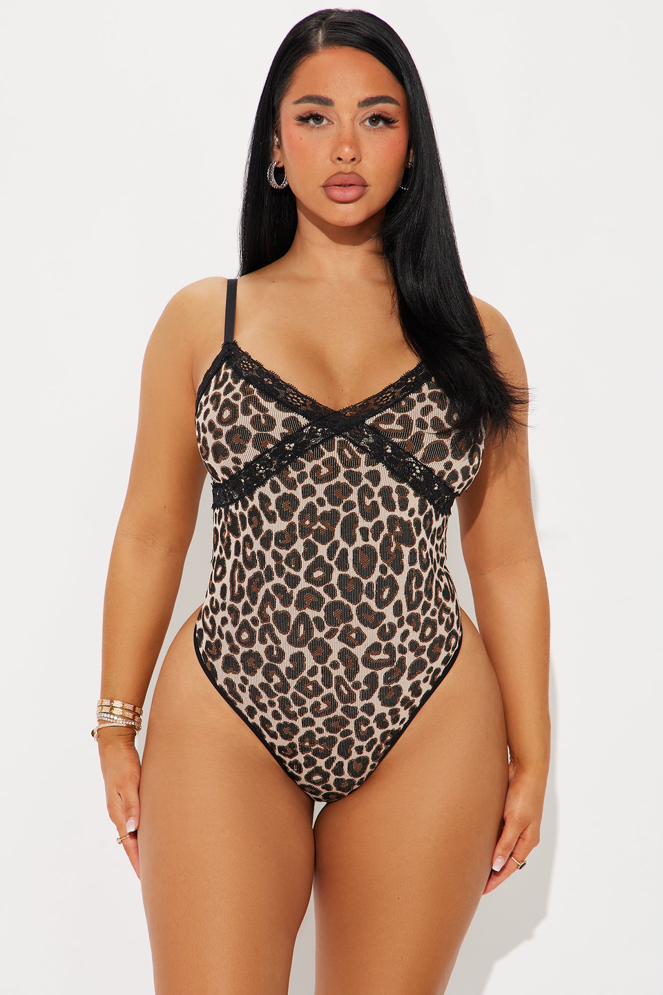 Spotted You Leopard Lace Trim Bodysuit