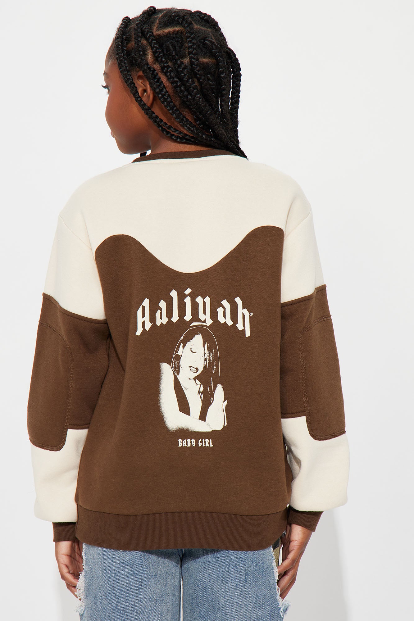 Mini Aaliyah Color Block Crew Fleece Sweatshirt