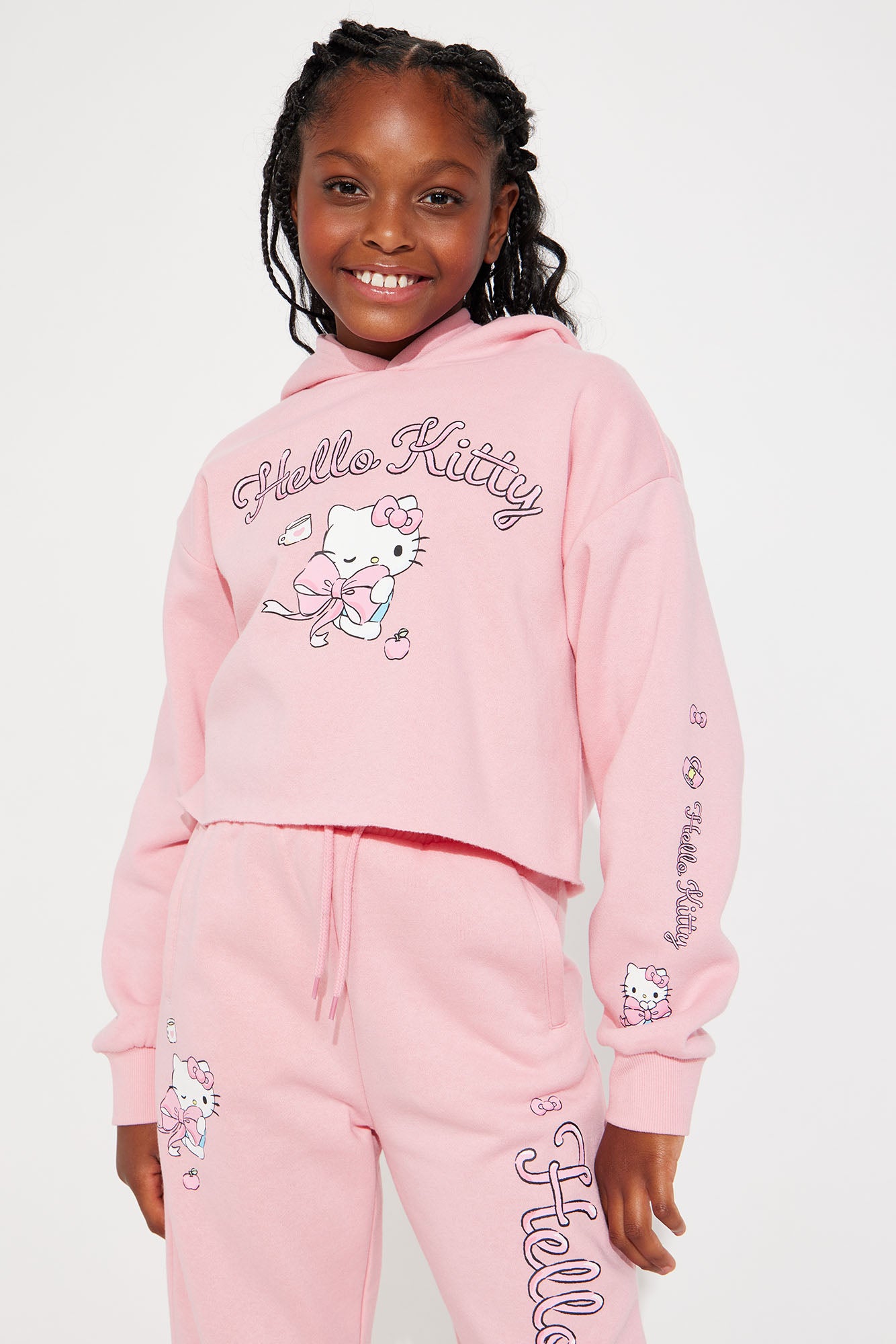 Mini Hello Kitty Crop Fleece Hoodie