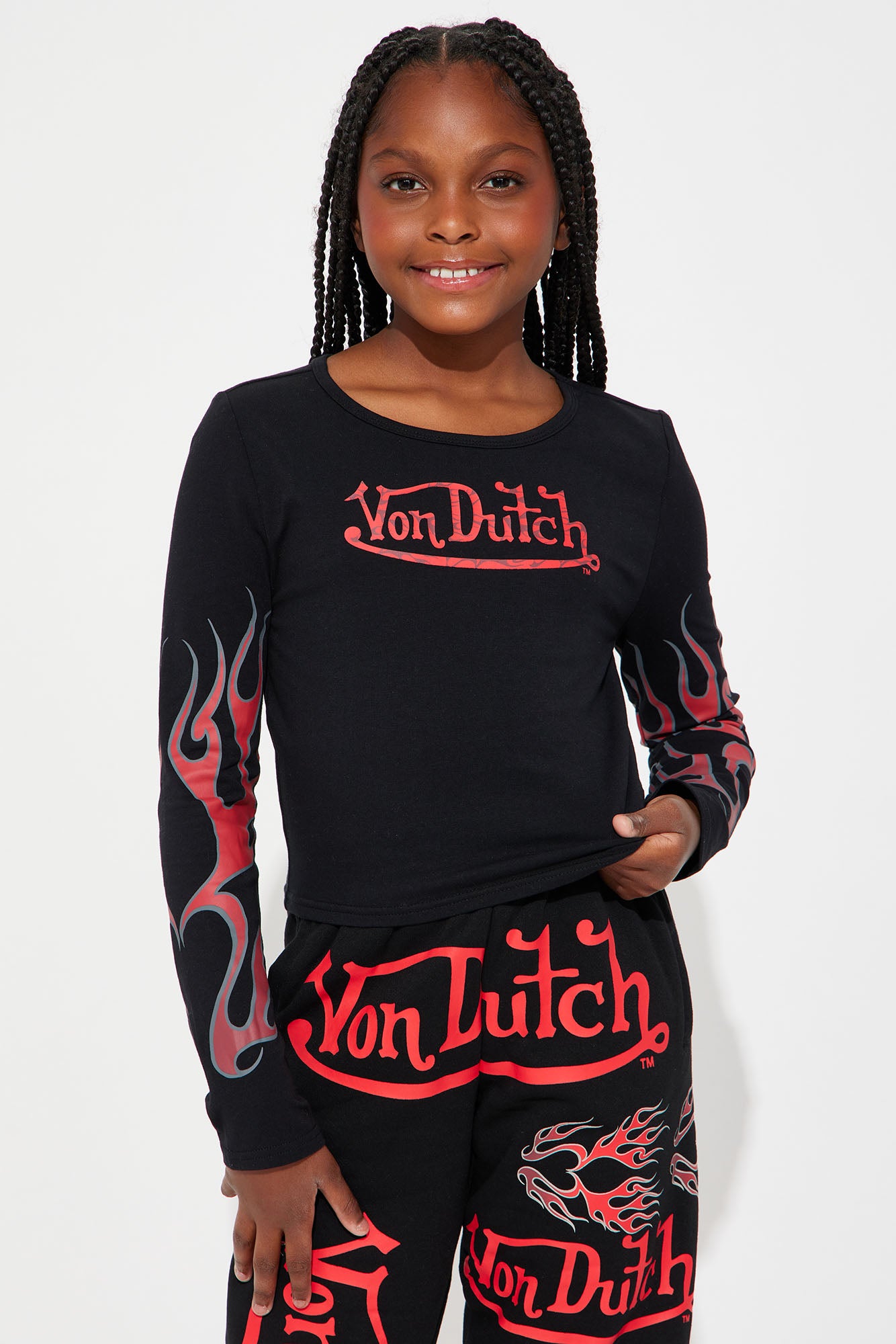 Mini Von Dutch Flames Long Sleeve Top