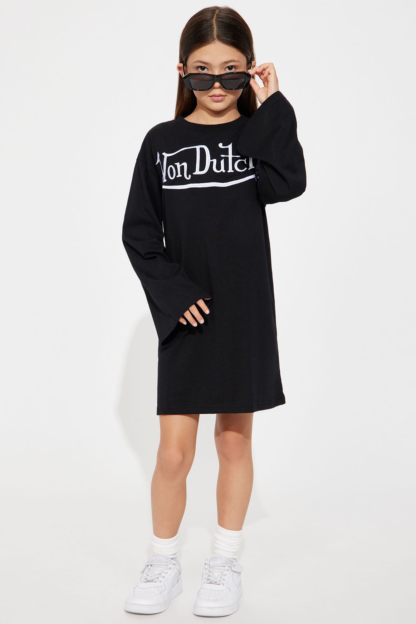 Mini Von Dutch Embroidered Long Sleeve Dress