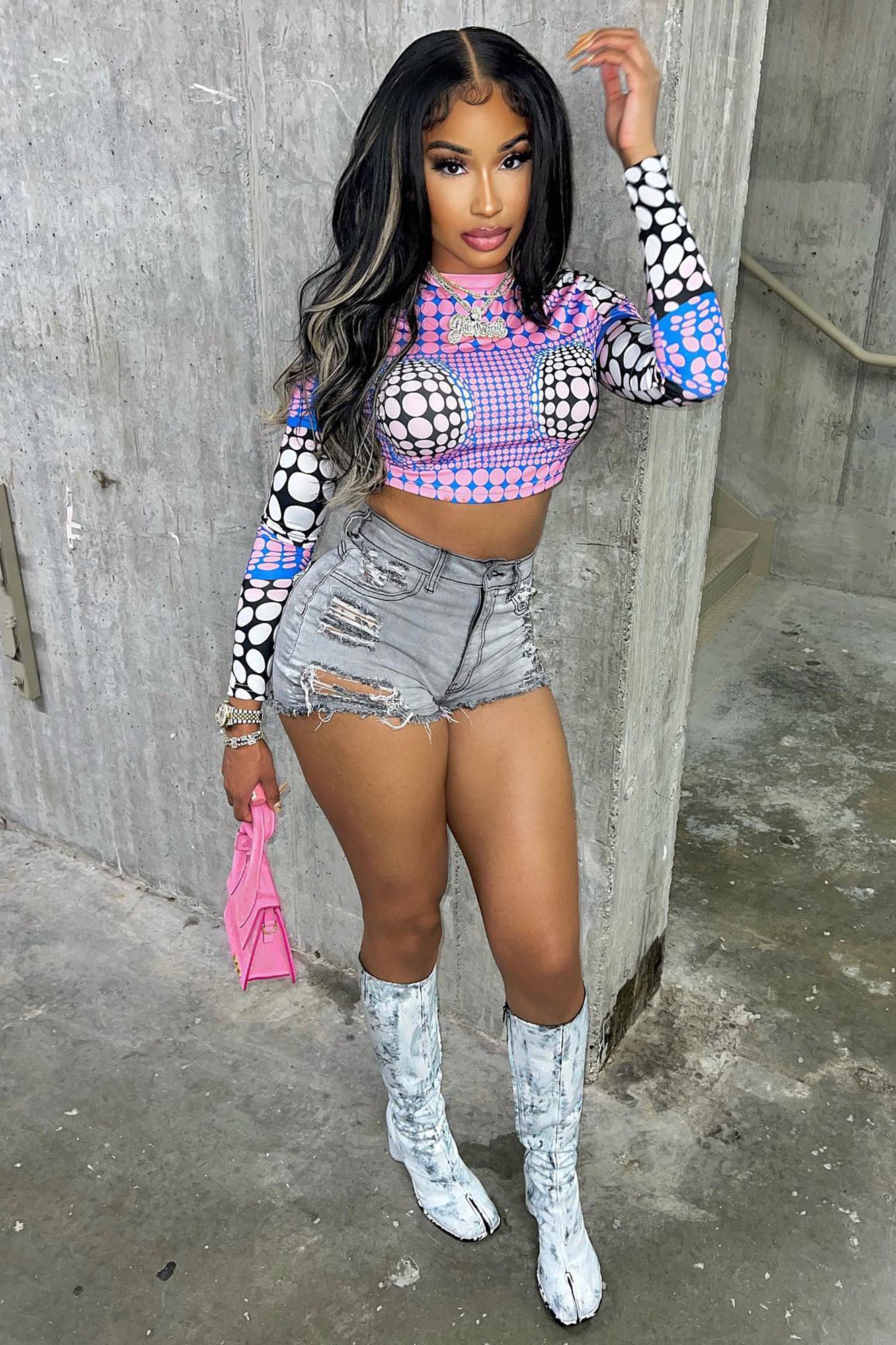Keep In Touch Distressed Shorts