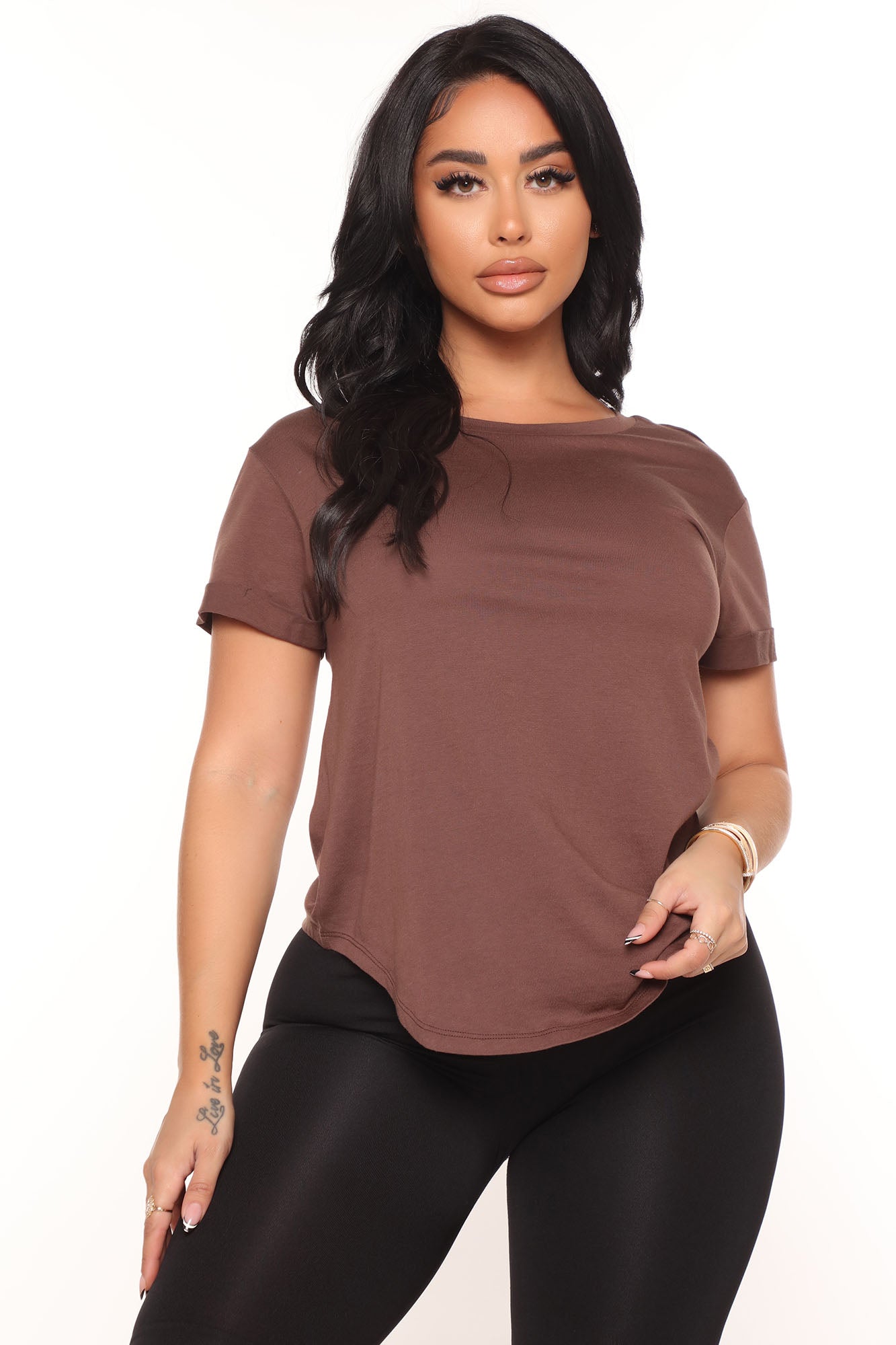 Annie Cuffed Short Sleeve Top