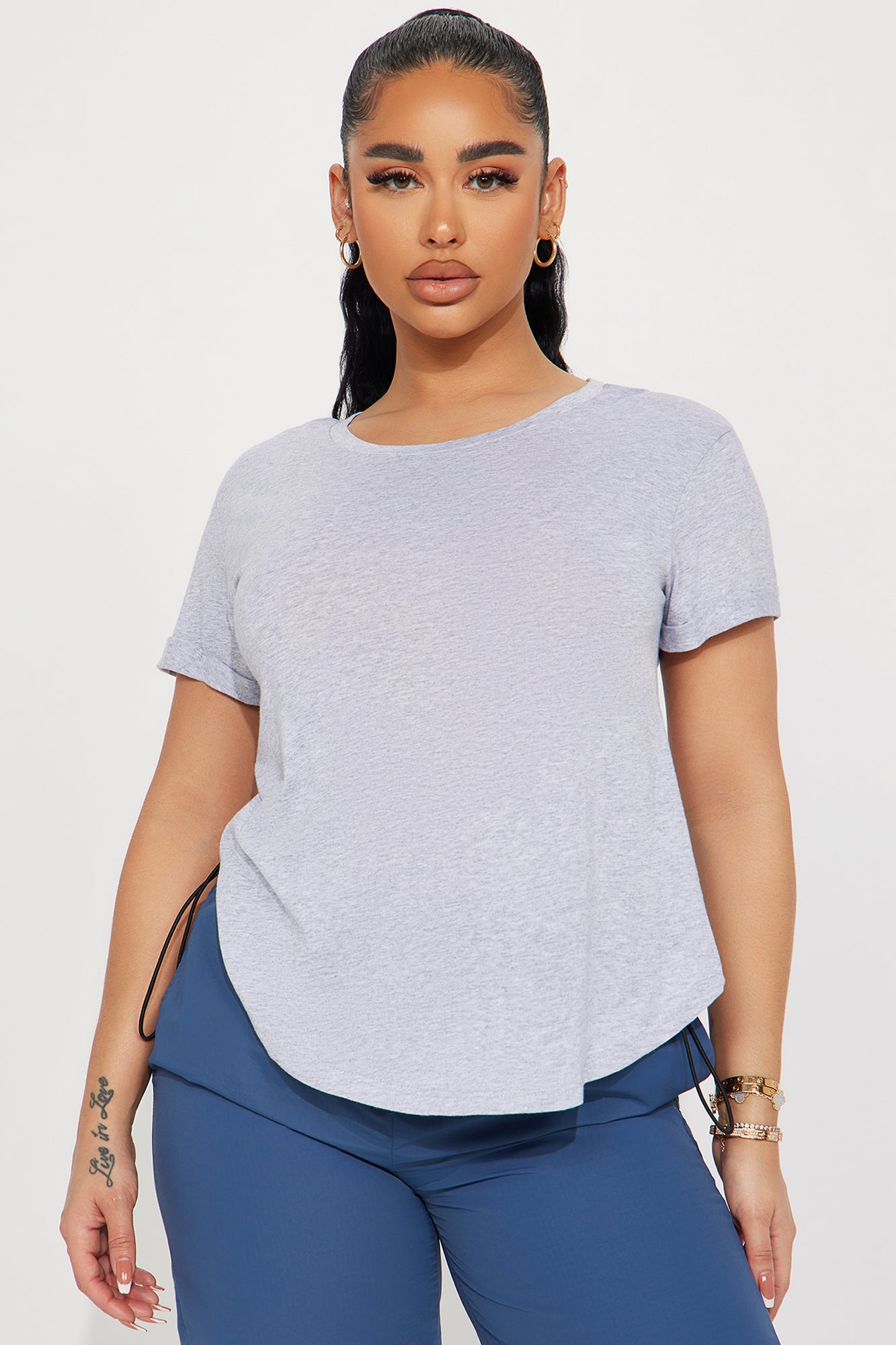 Annie Cuffed Short Sleeve Top