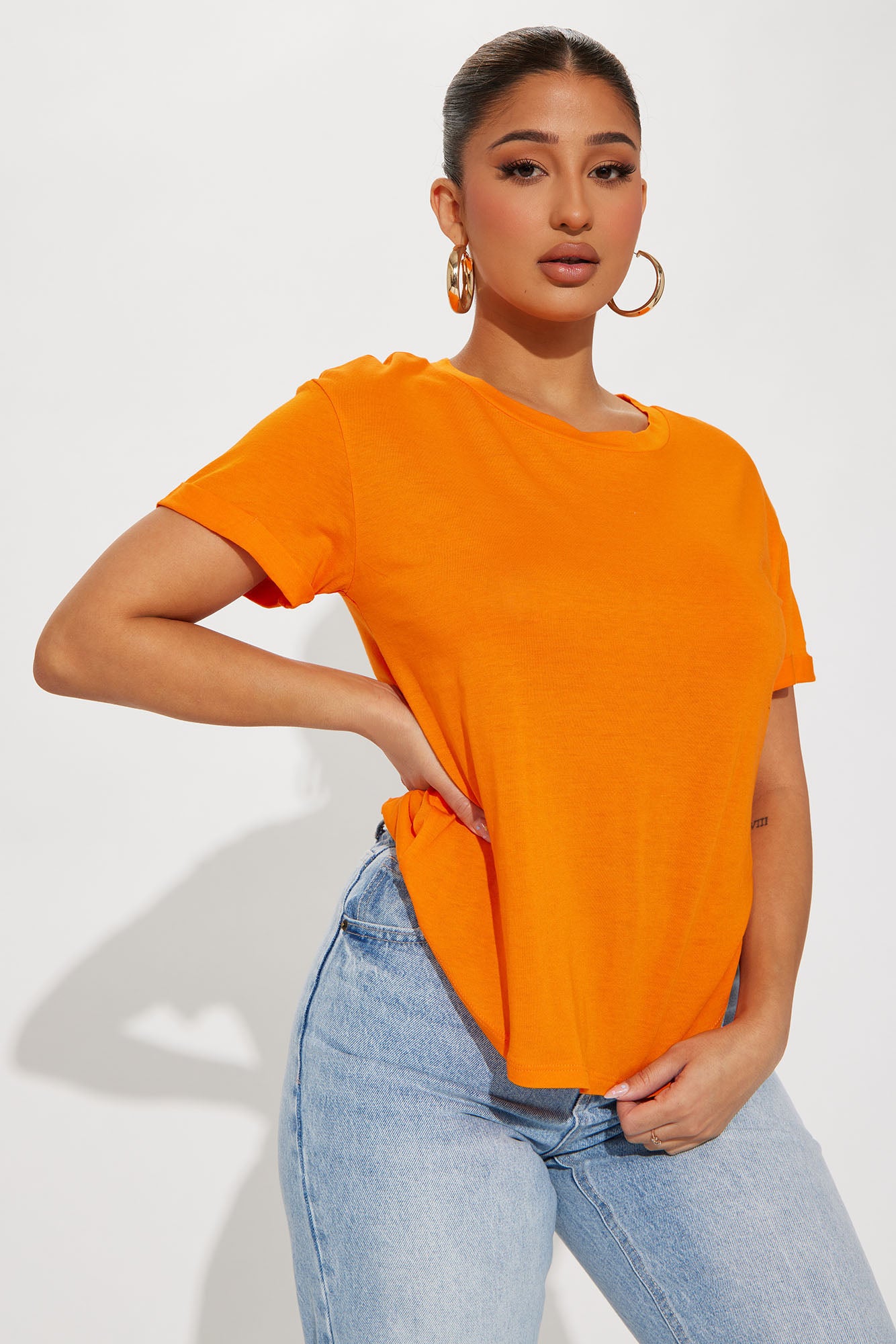 Annie Cuffed Short Sleeve Top