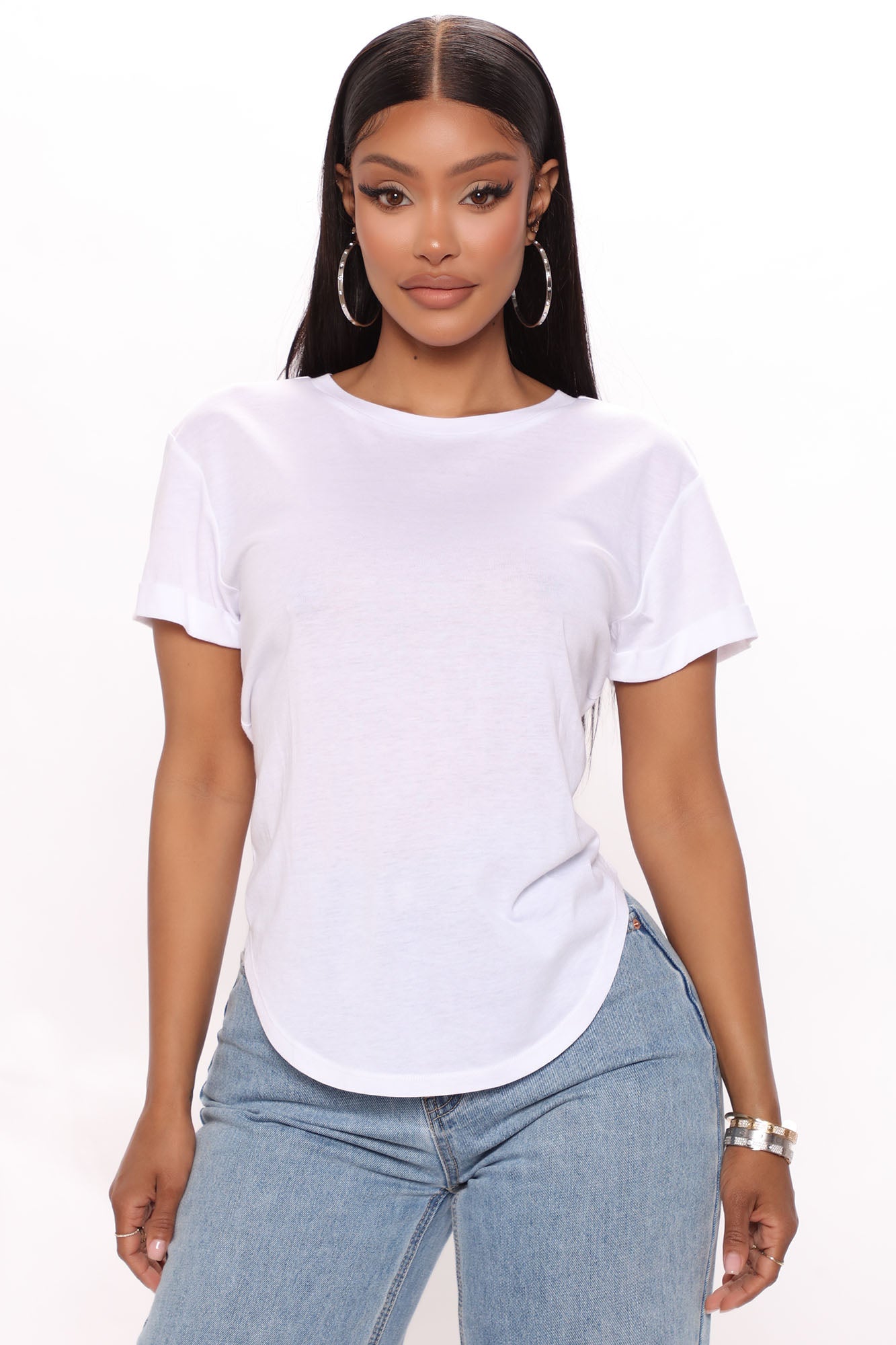 Annie Cuffed Short Sleeve Top