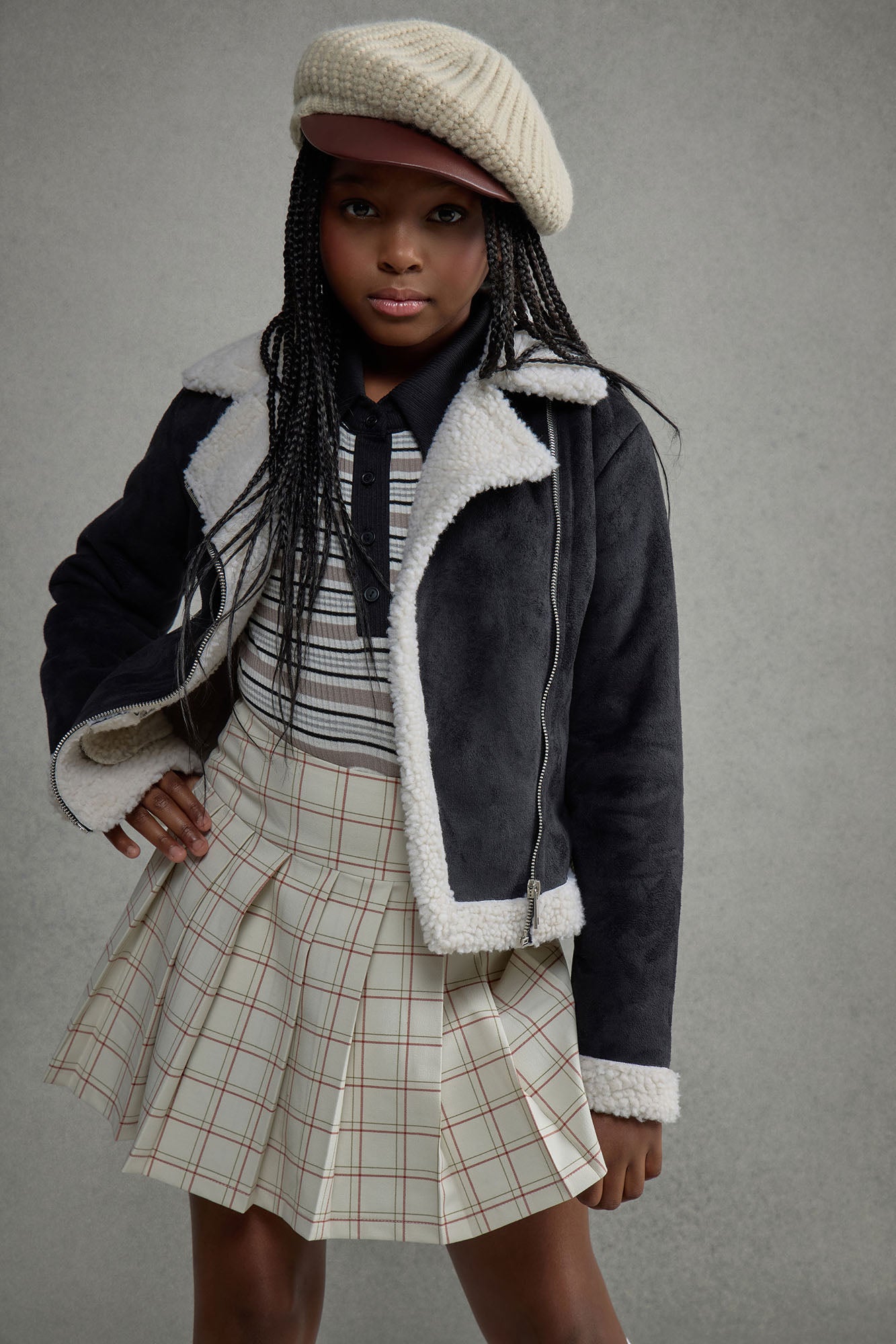 Mini Ready To Ride Shearling Moto Jacket