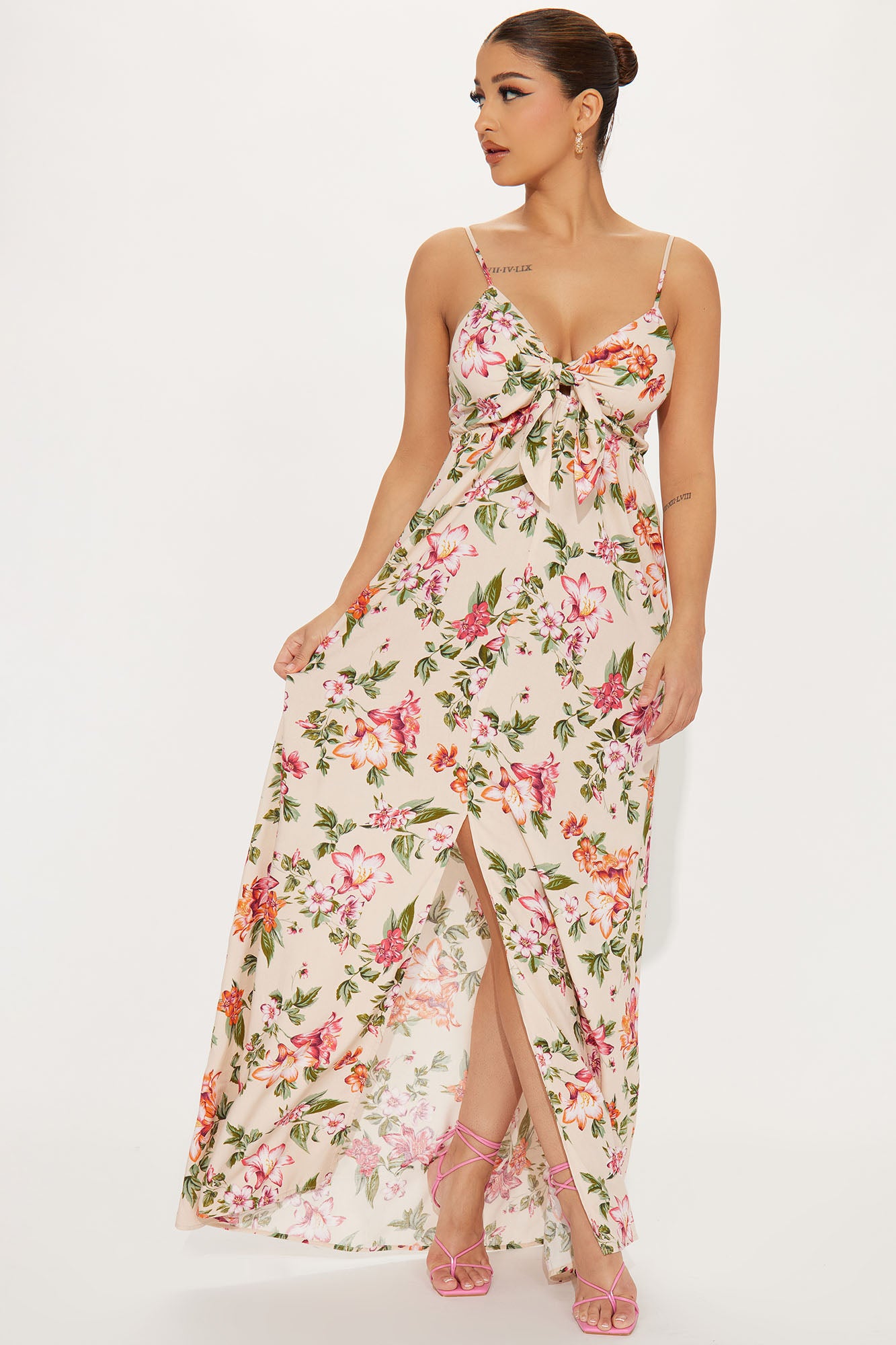 Floral High Slit Maxi Dress