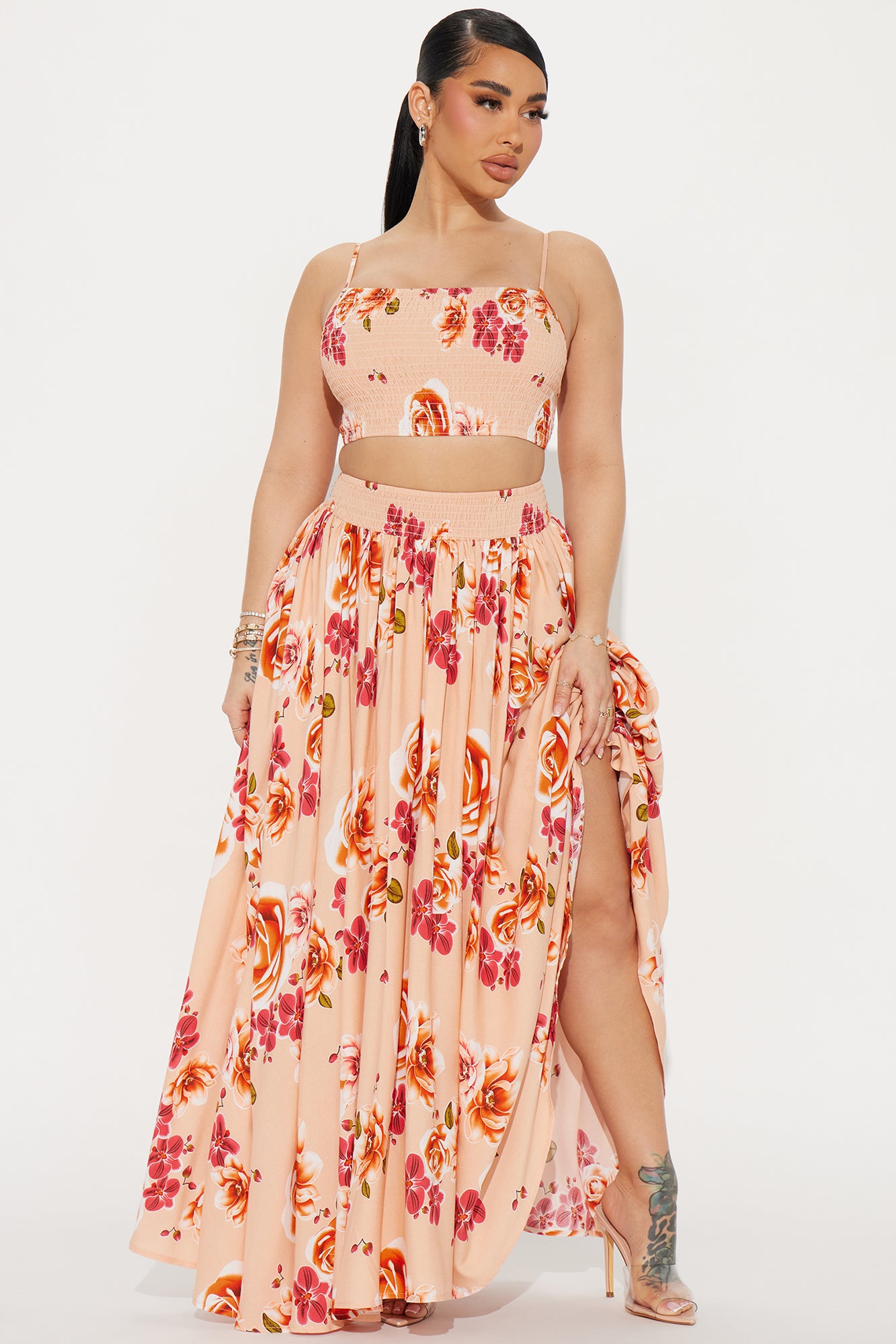 Devoted To Me Floral Skirt Set