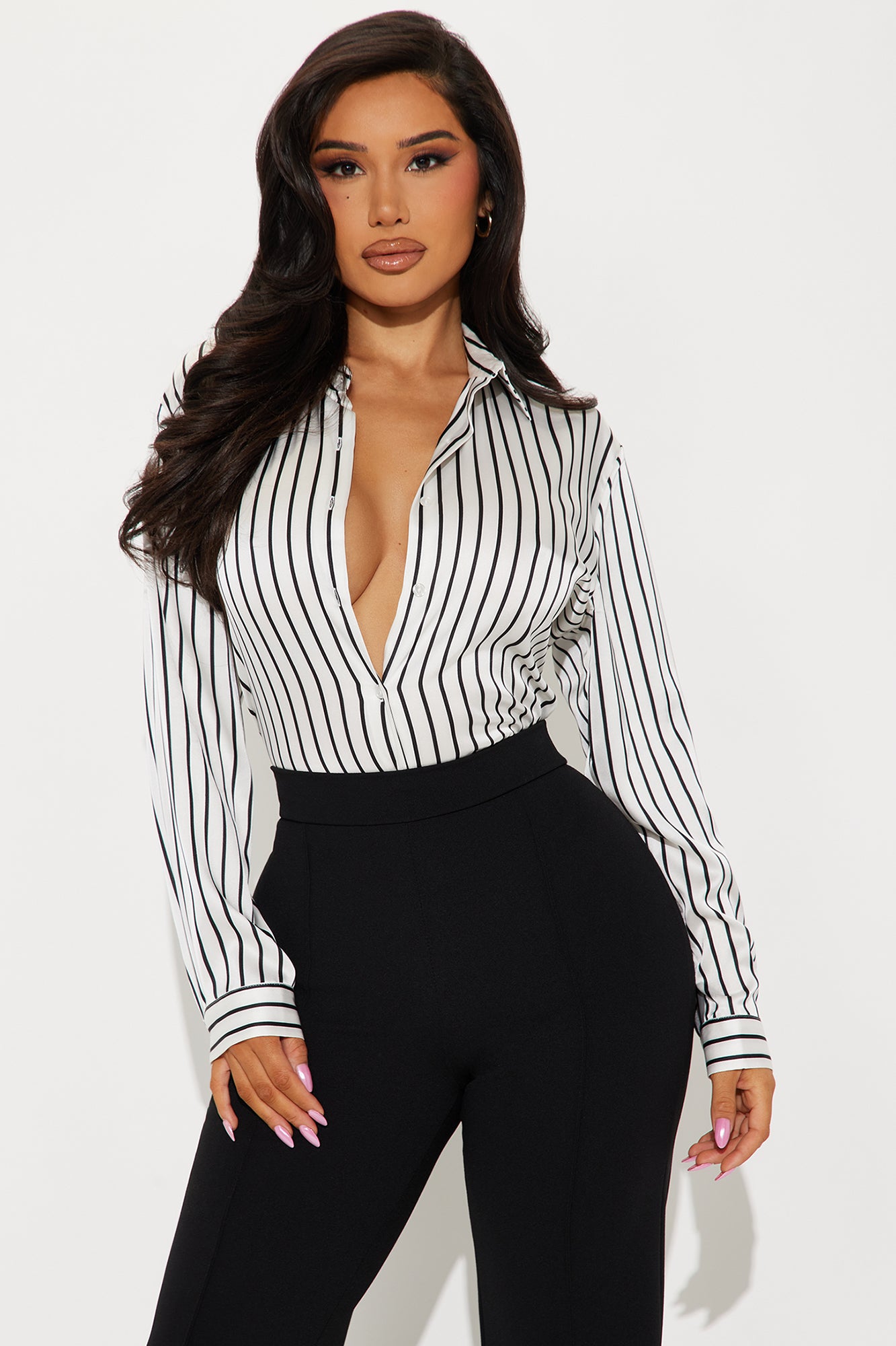 Fast Lane Striped Satin Shirt