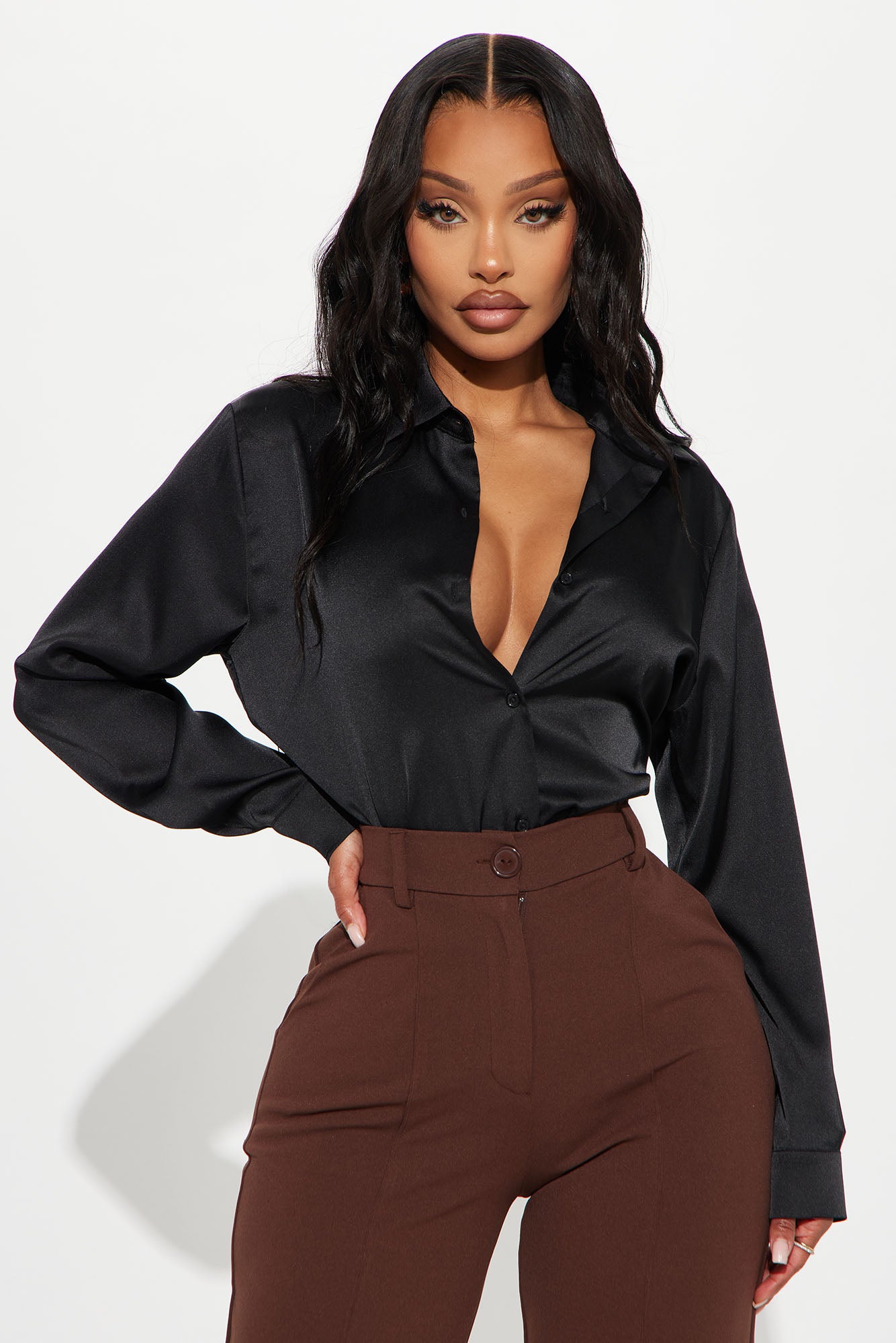Bianci Cropped Satin Shirt