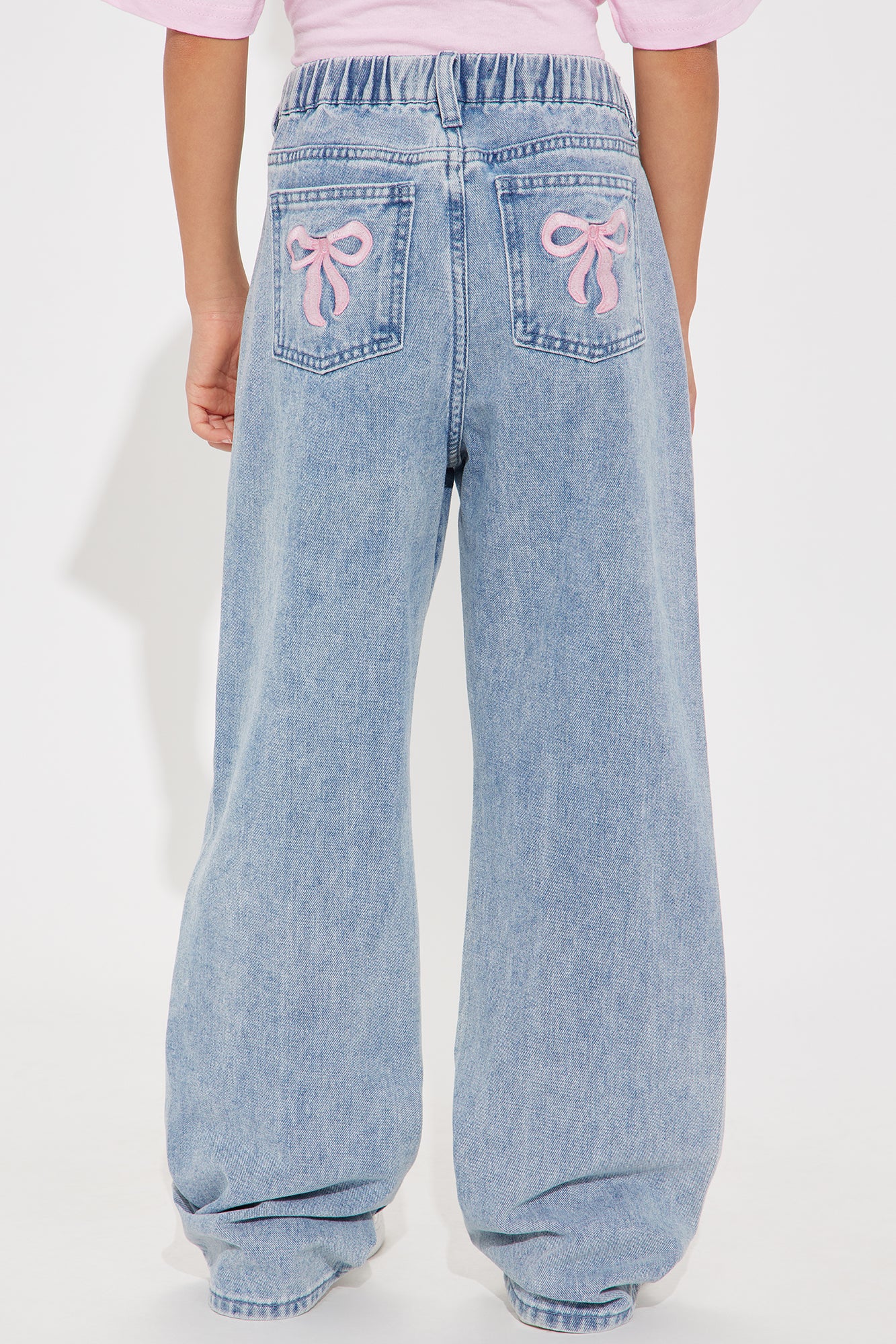 Mini Taking A Bow Embroidered Baggy Jeans