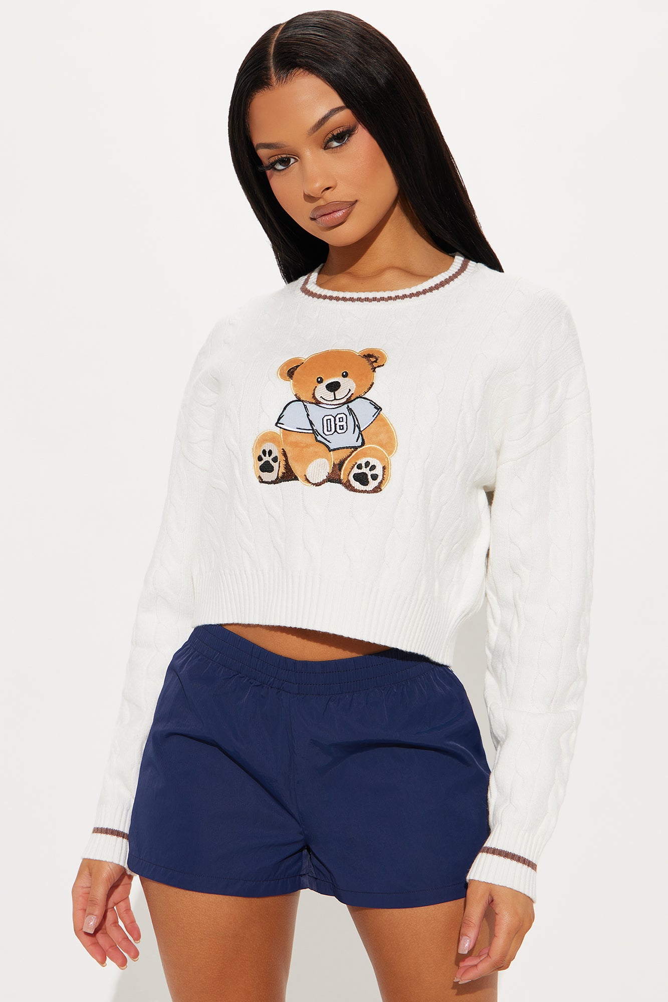 Jana Cable Knit Bear Sweater