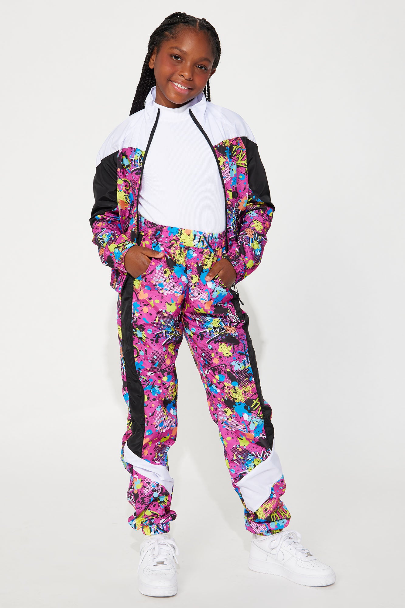 Mini Running Miles Windbreaker Long Sleeve Pant Set