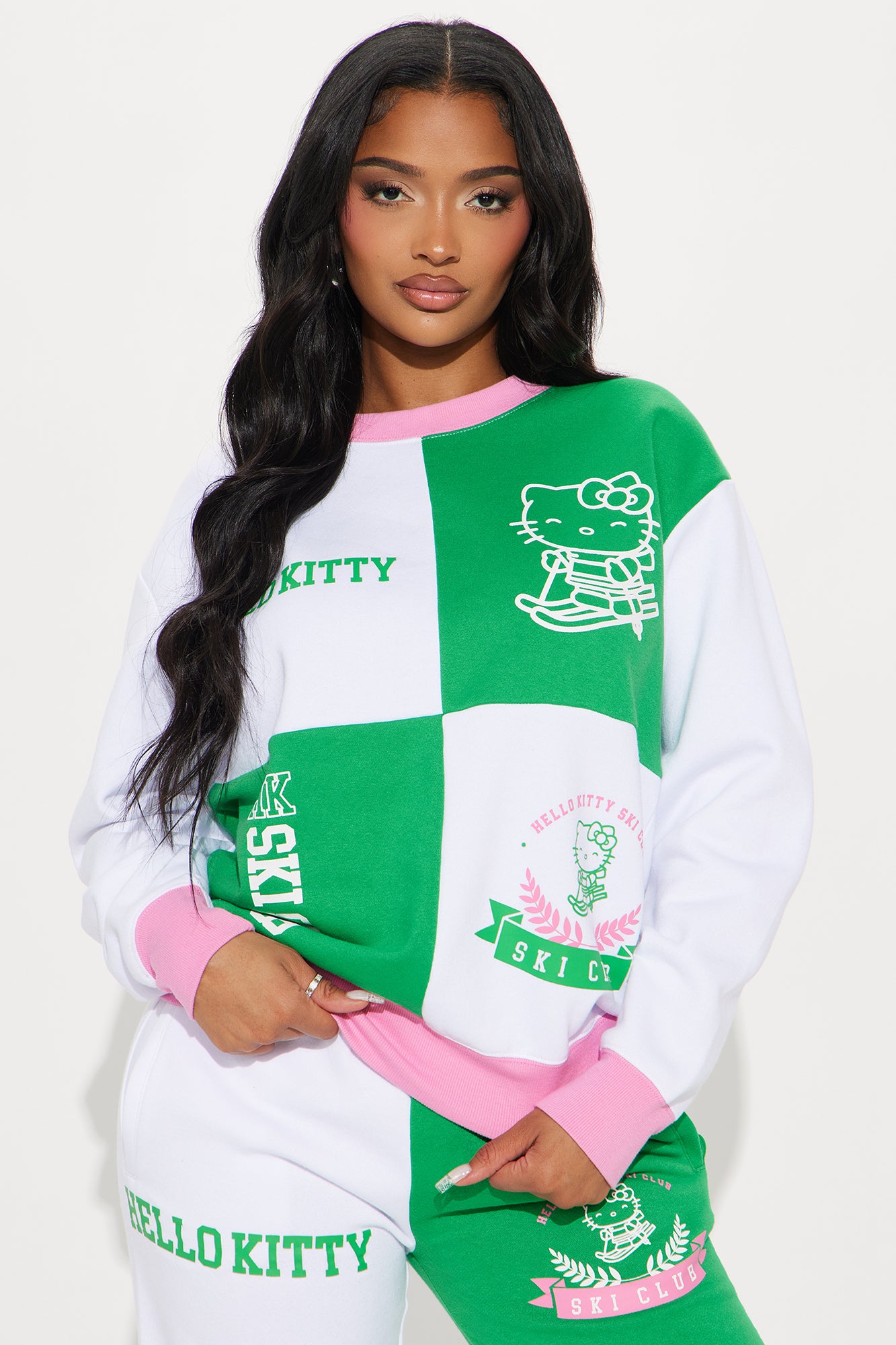 Hello Kitty Ski Club Oversized Sweatshirt