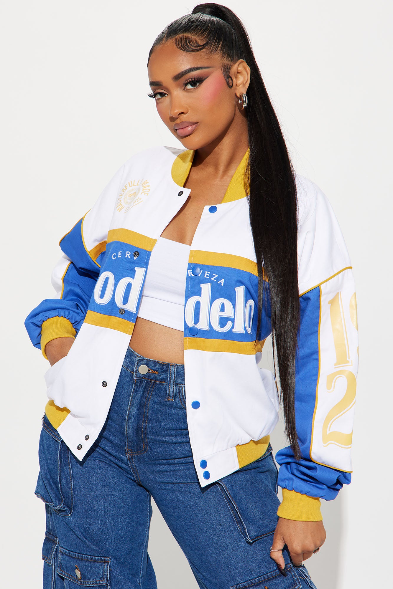 It's Modelo Time Bomber Jacket