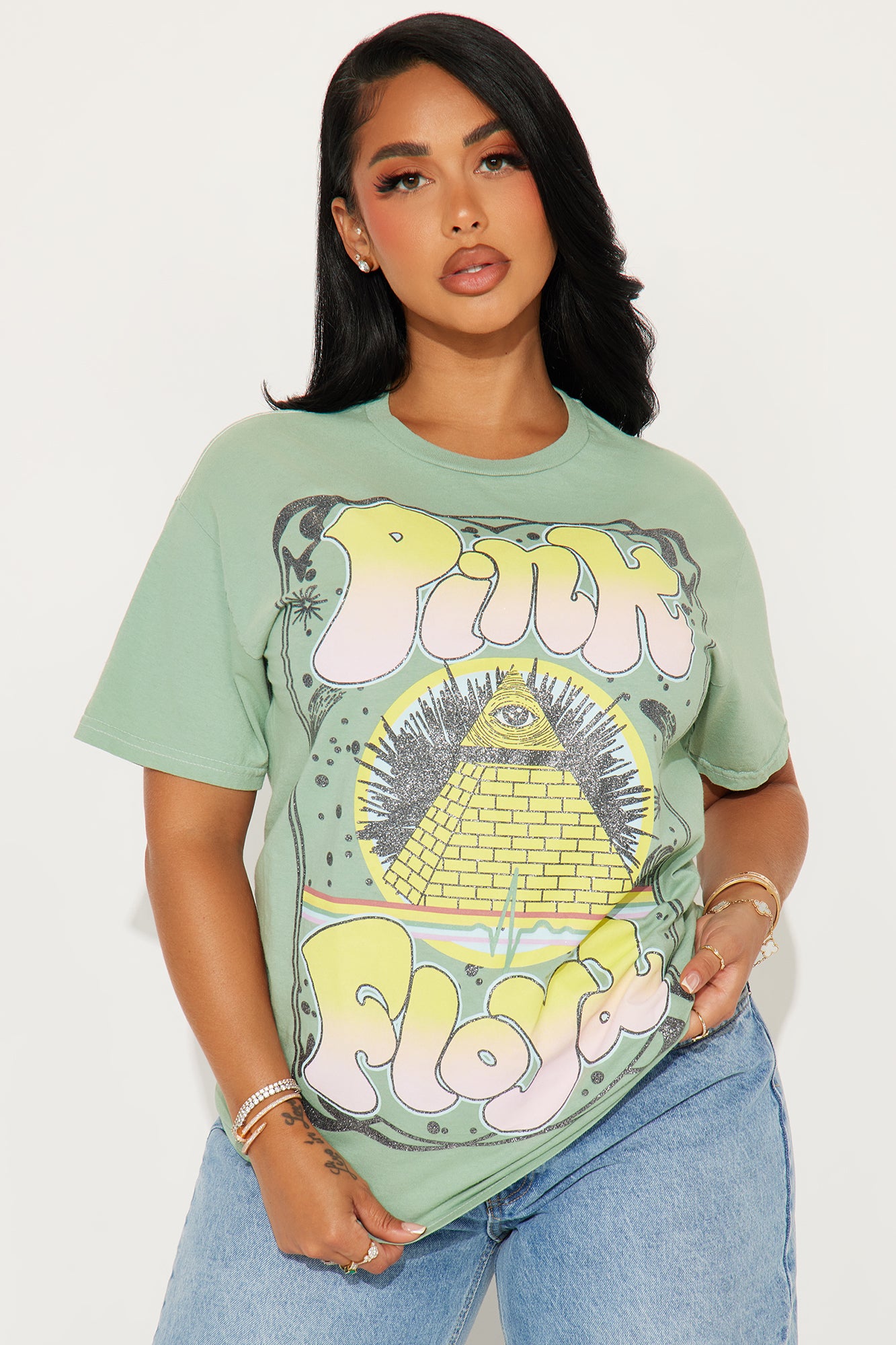 Pink Floyd Glitter Graphic Tee