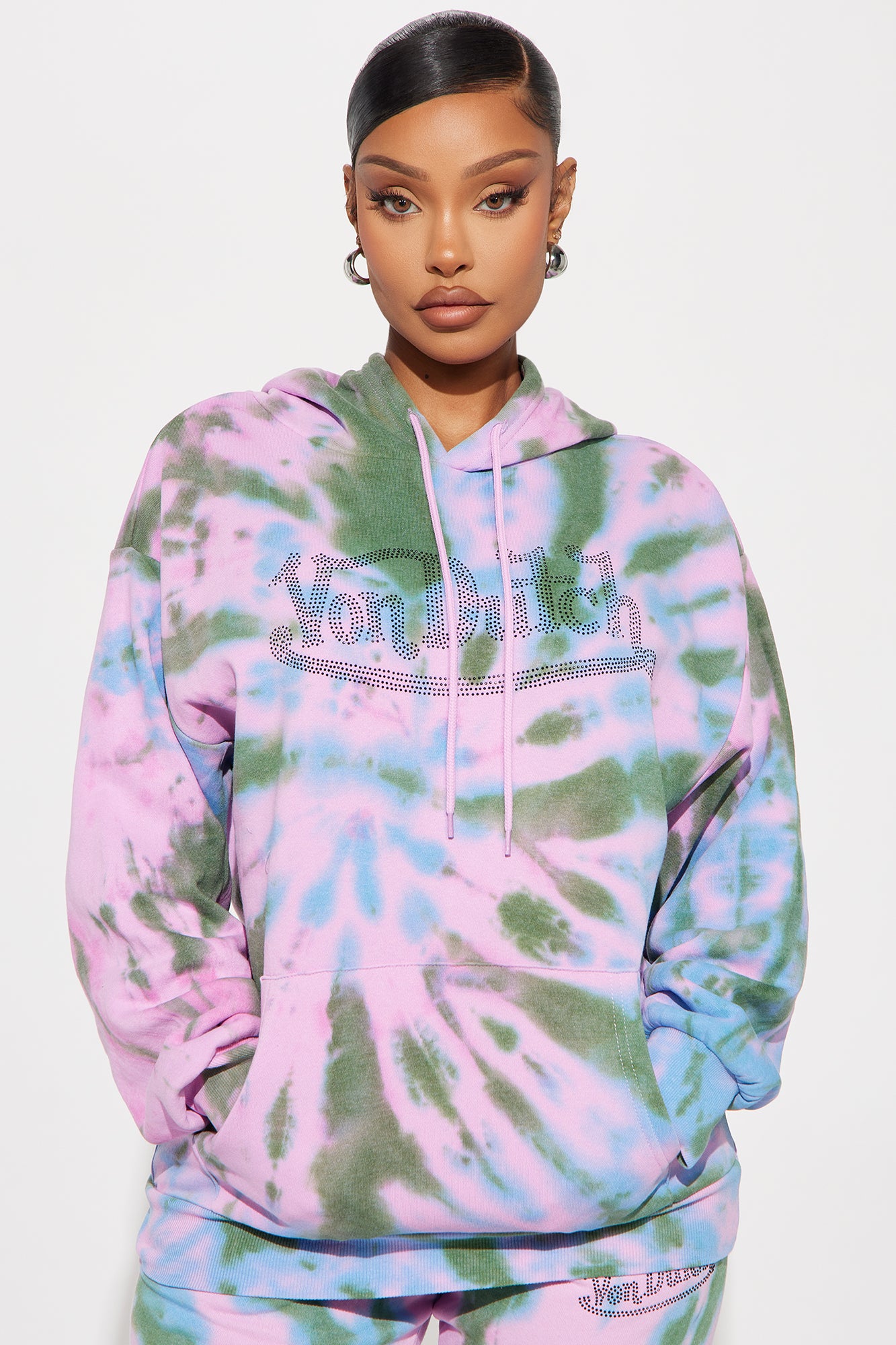 Von Dutch Rhinestone Tie Dye Hoodie