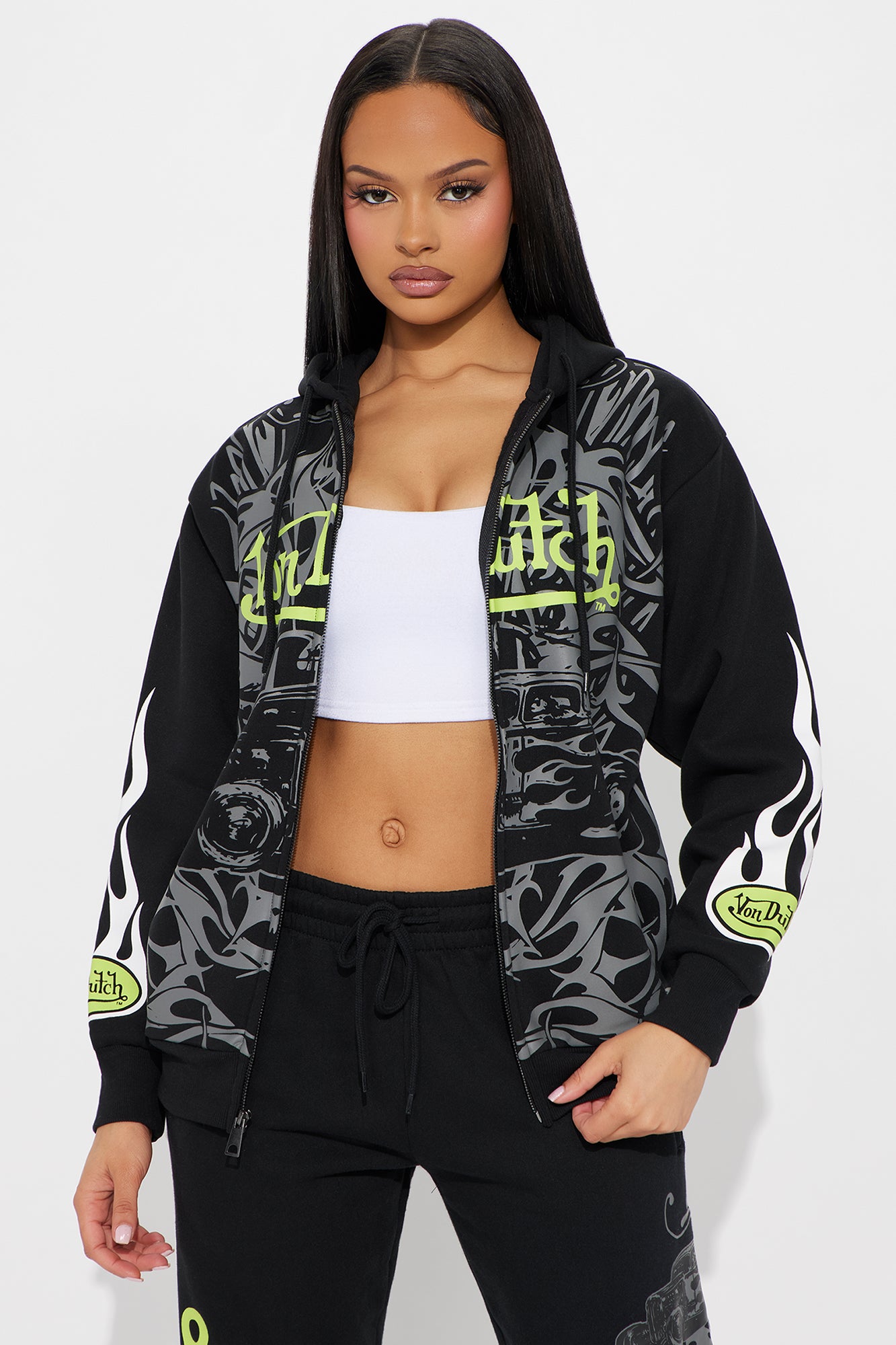 Von Dutch Car Show Zip Front Hoodie