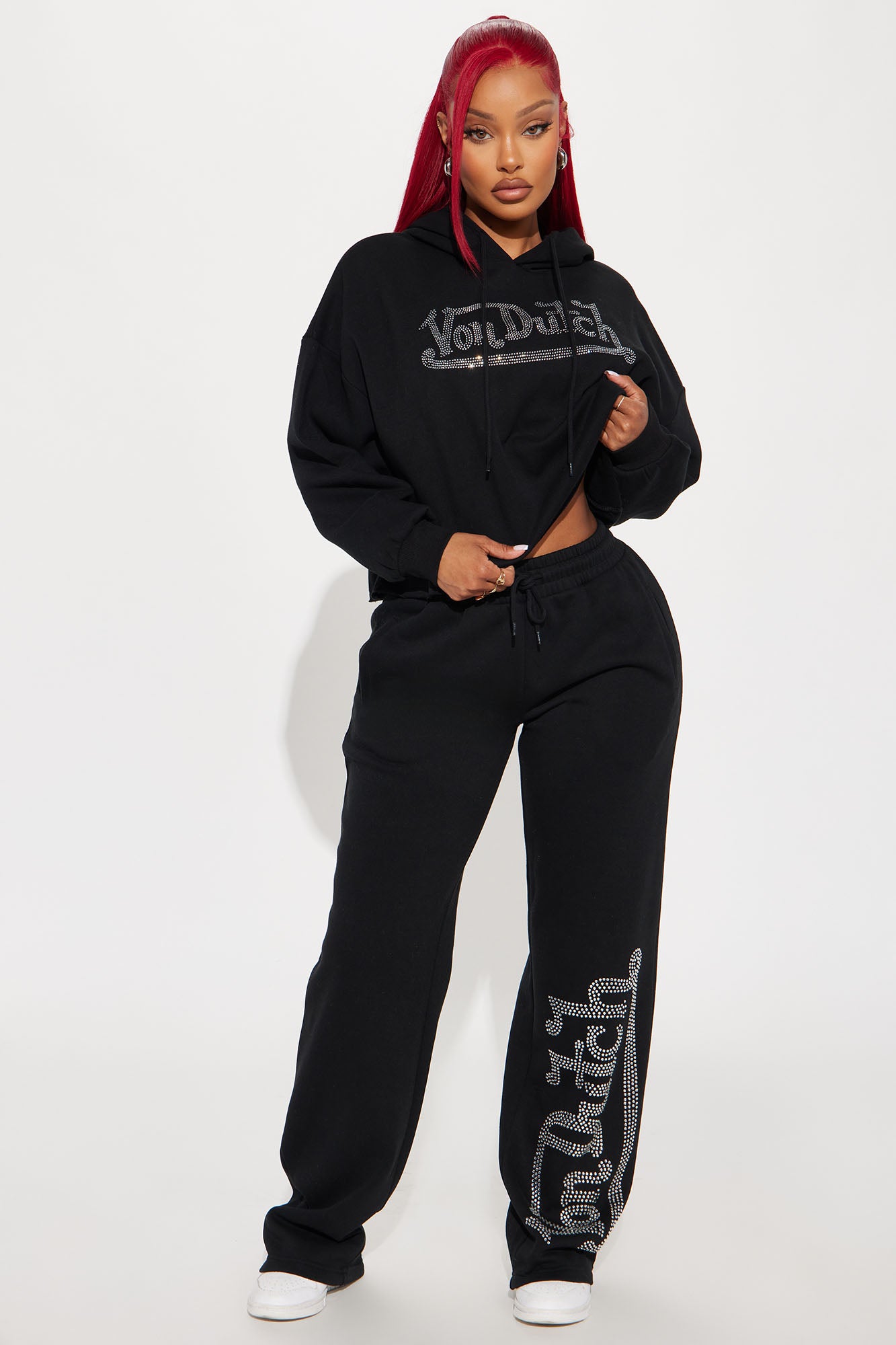 Von Dutch Rhinestone Wide Leg Pant