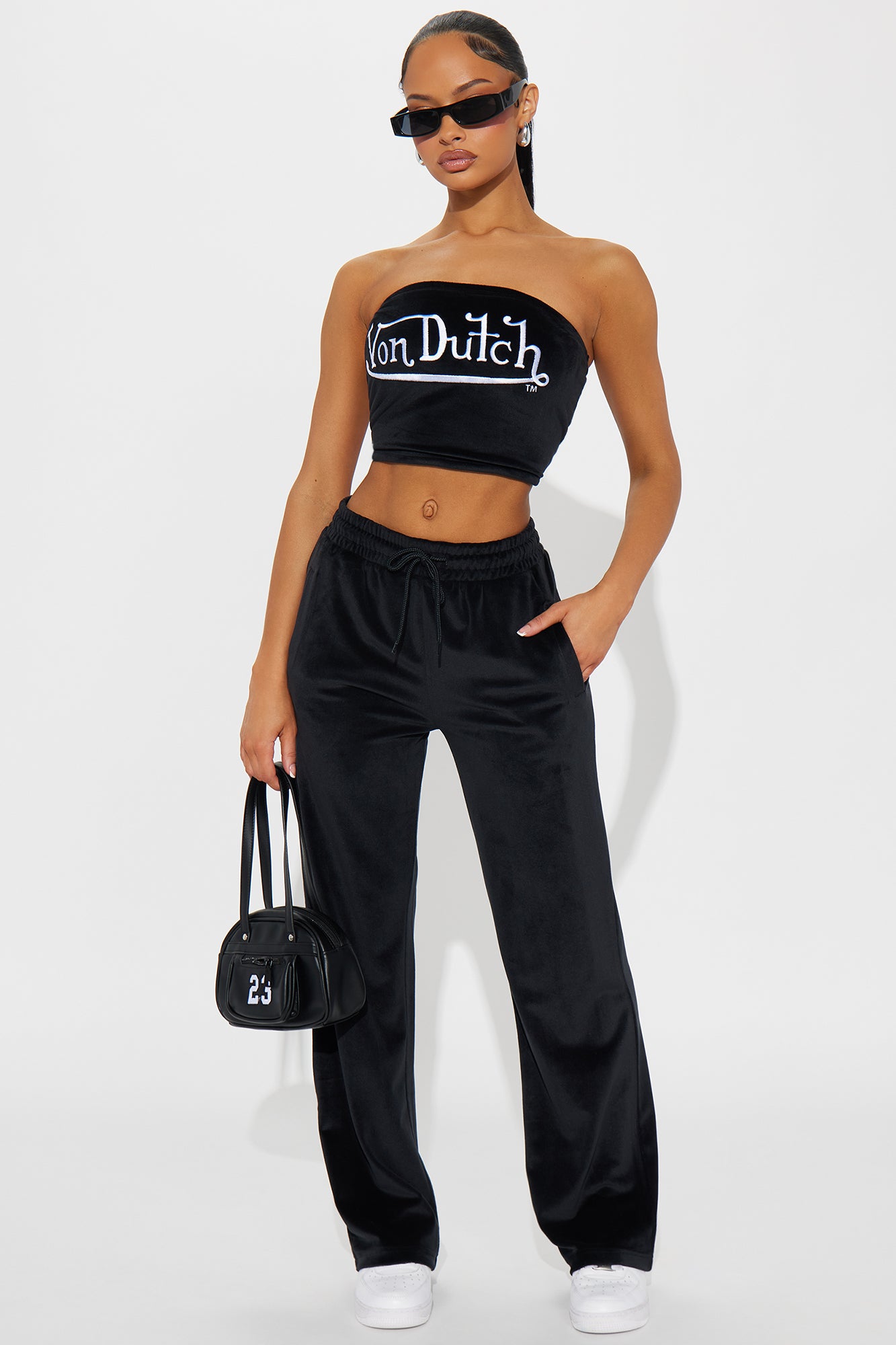 Von Dutch Velour Wide Leg Pant