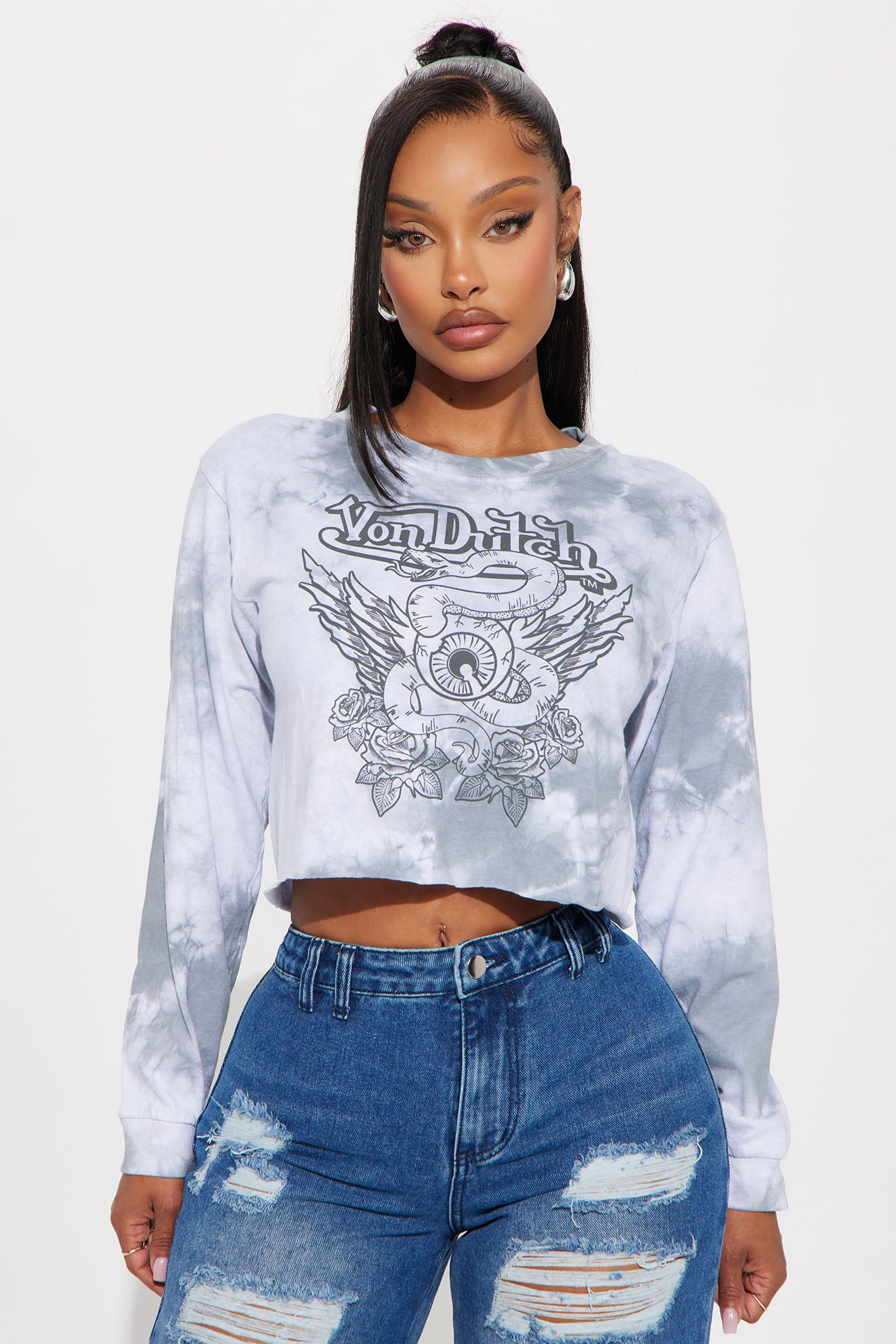 Von Dutch Tie Dye Long Sleeve Top