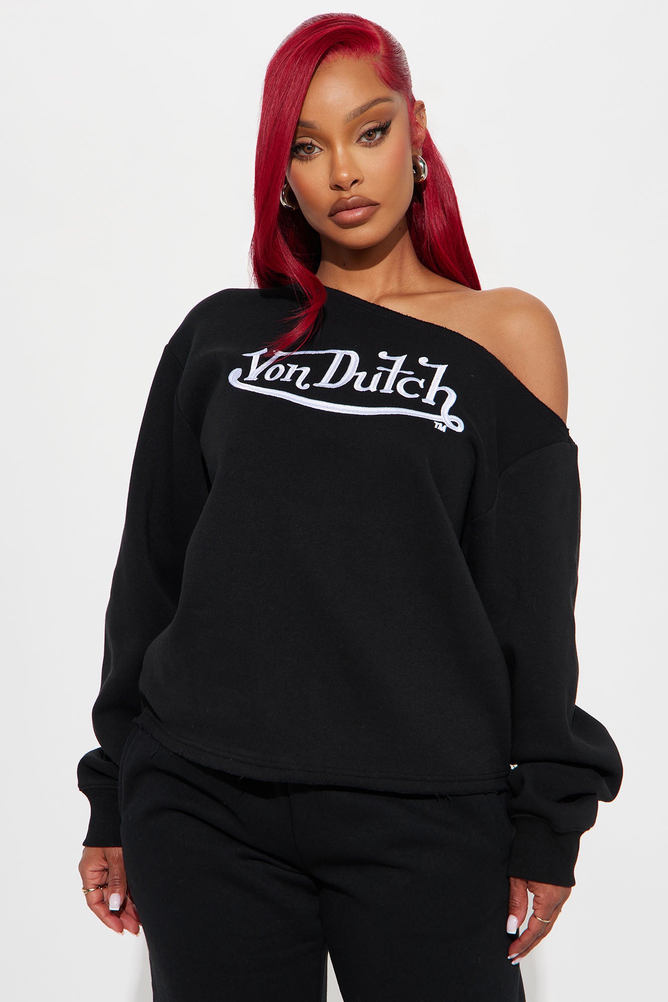 Von Dutch Classic Off Shoulder Sweatshirt