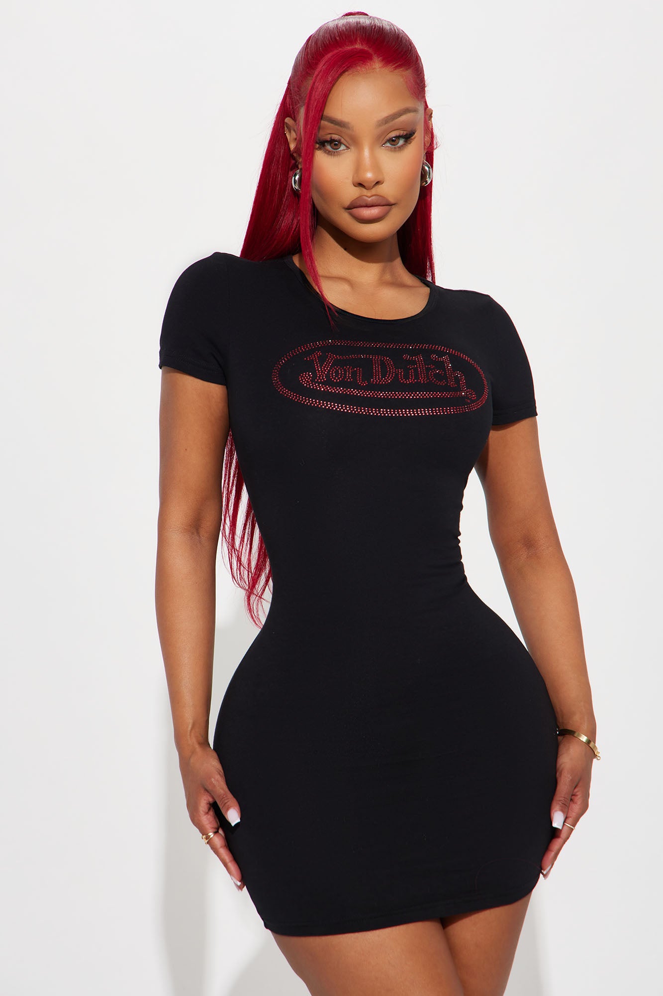 Von Dutch Rhinestone Mini Dress
