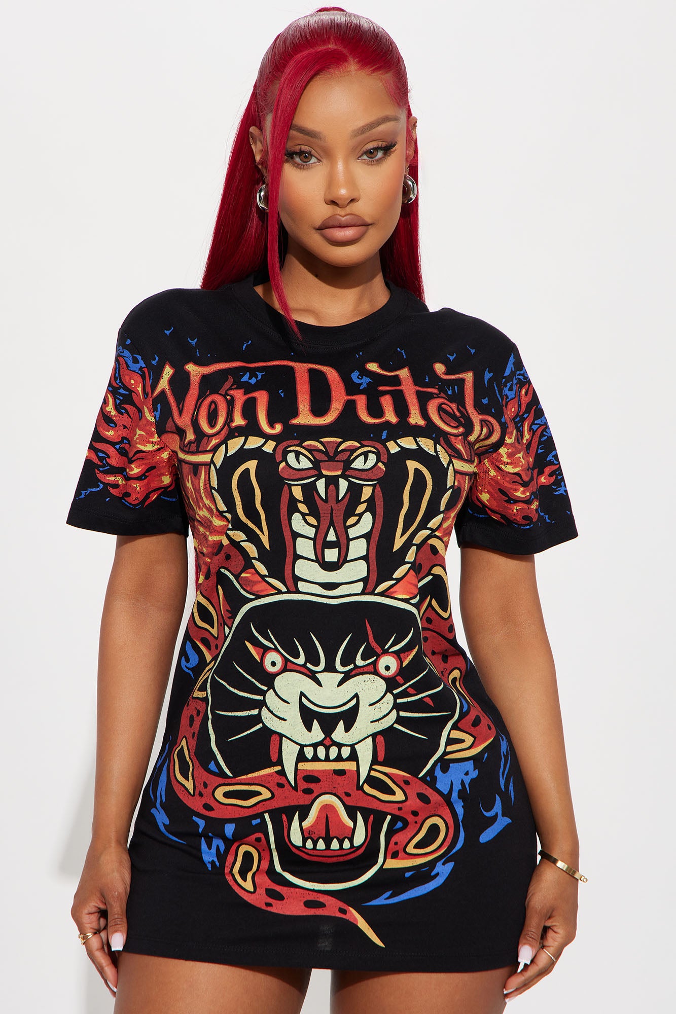Von Dutch Flame T-Shirt Dress