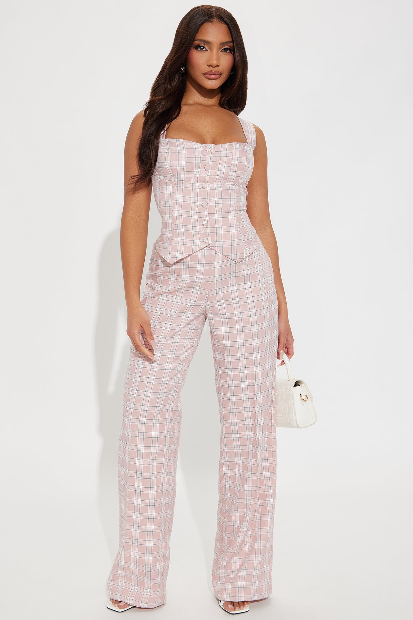 Office Hours Plaid Pant Set