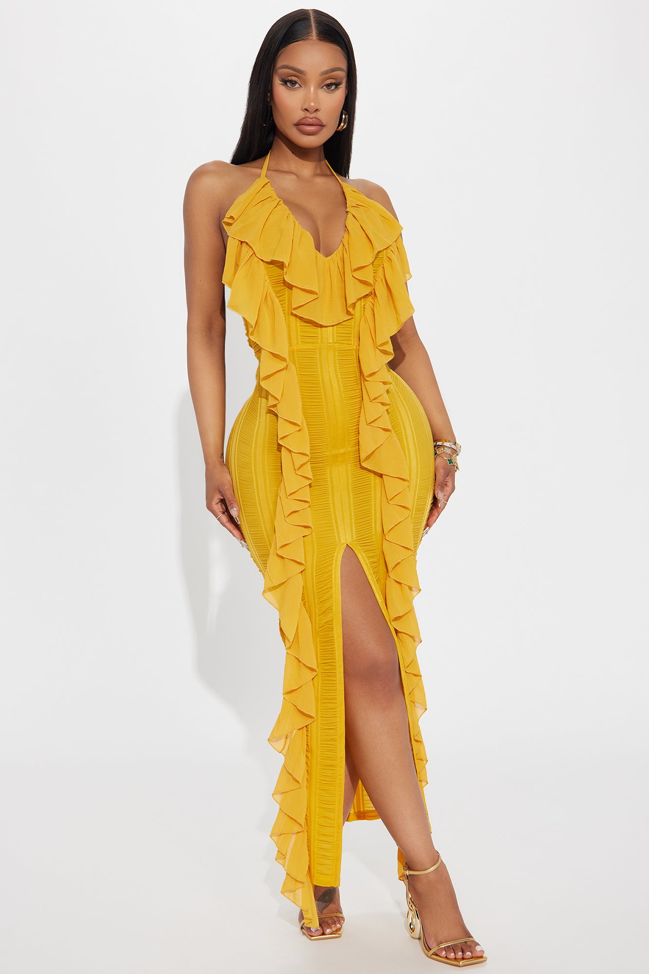 Devine Ruffle Maxi Dress