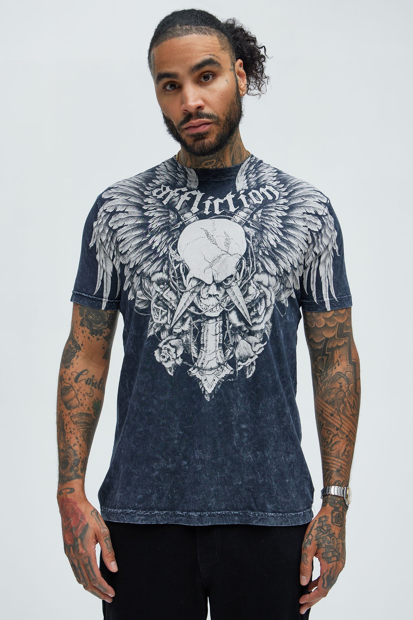 Affliction Crossed Over Short Sleeve Tee
