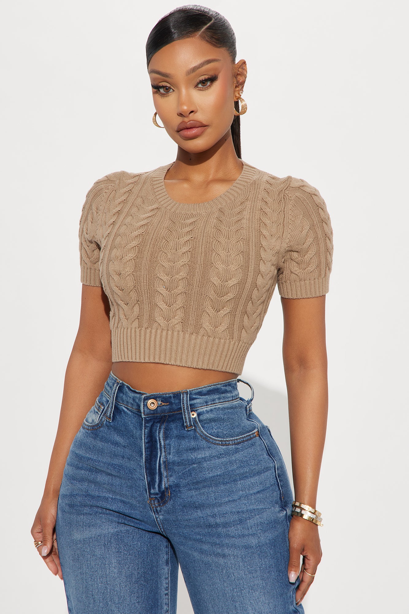 Step Forward Cable Knit Sweater Top