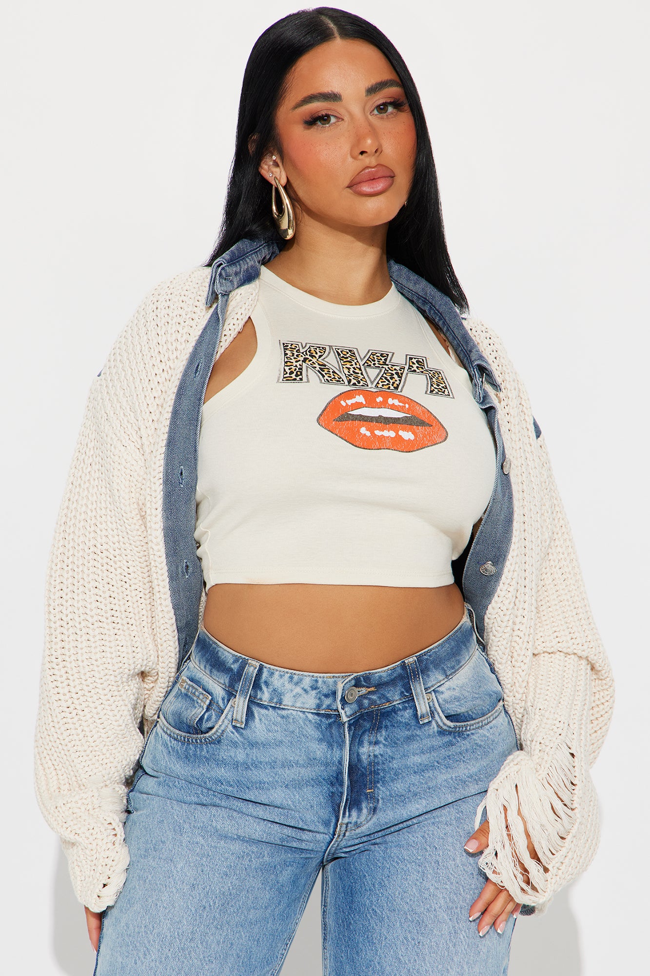 My Kind Of Cozy Mix Media Denim Jacket