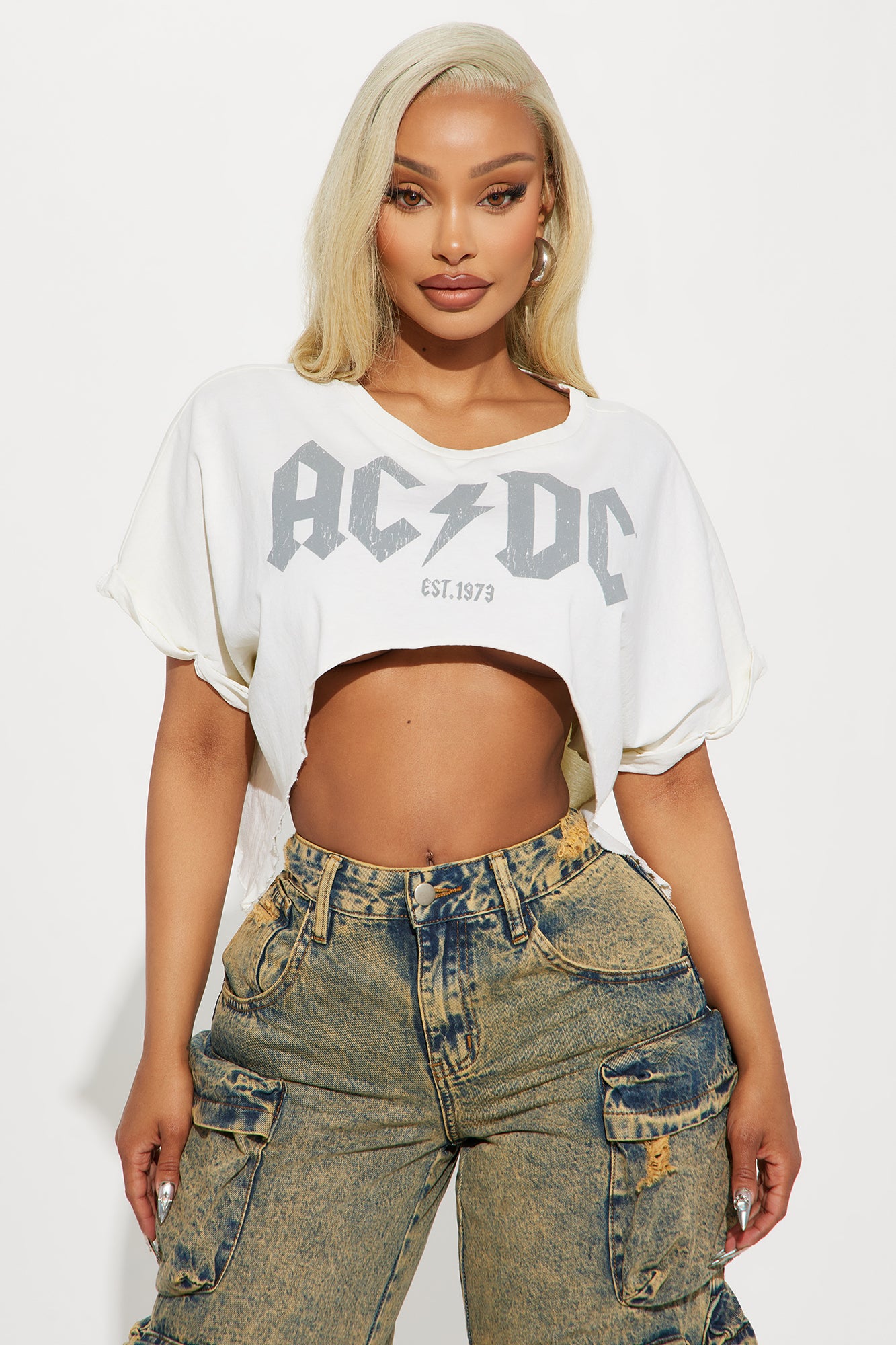 ACDC Washed Boxy Crop Tee