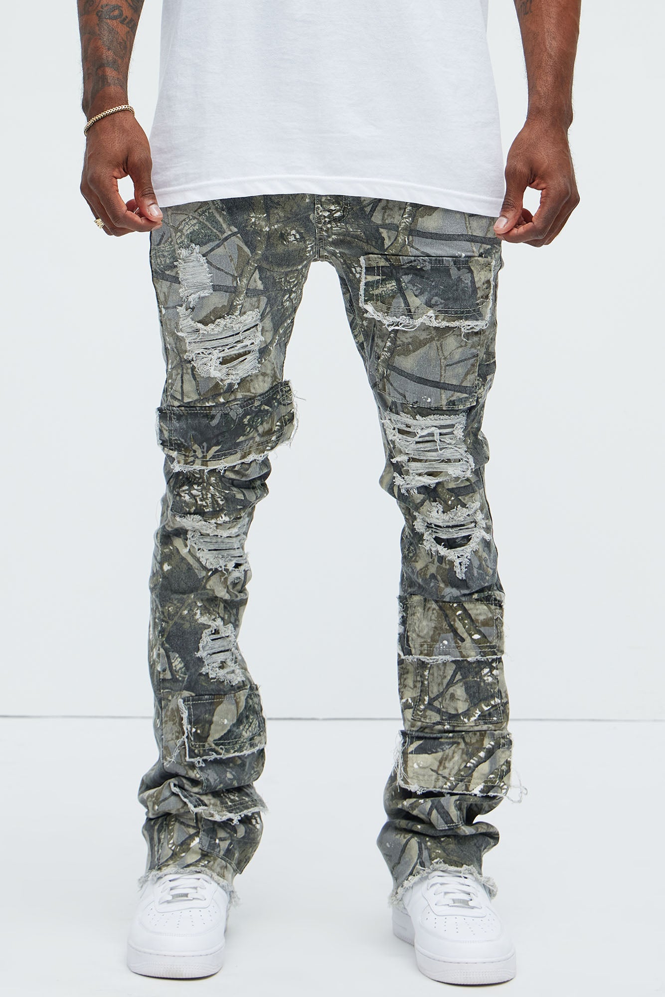 Get Started Cargo Stacked Skinny Flare Pants