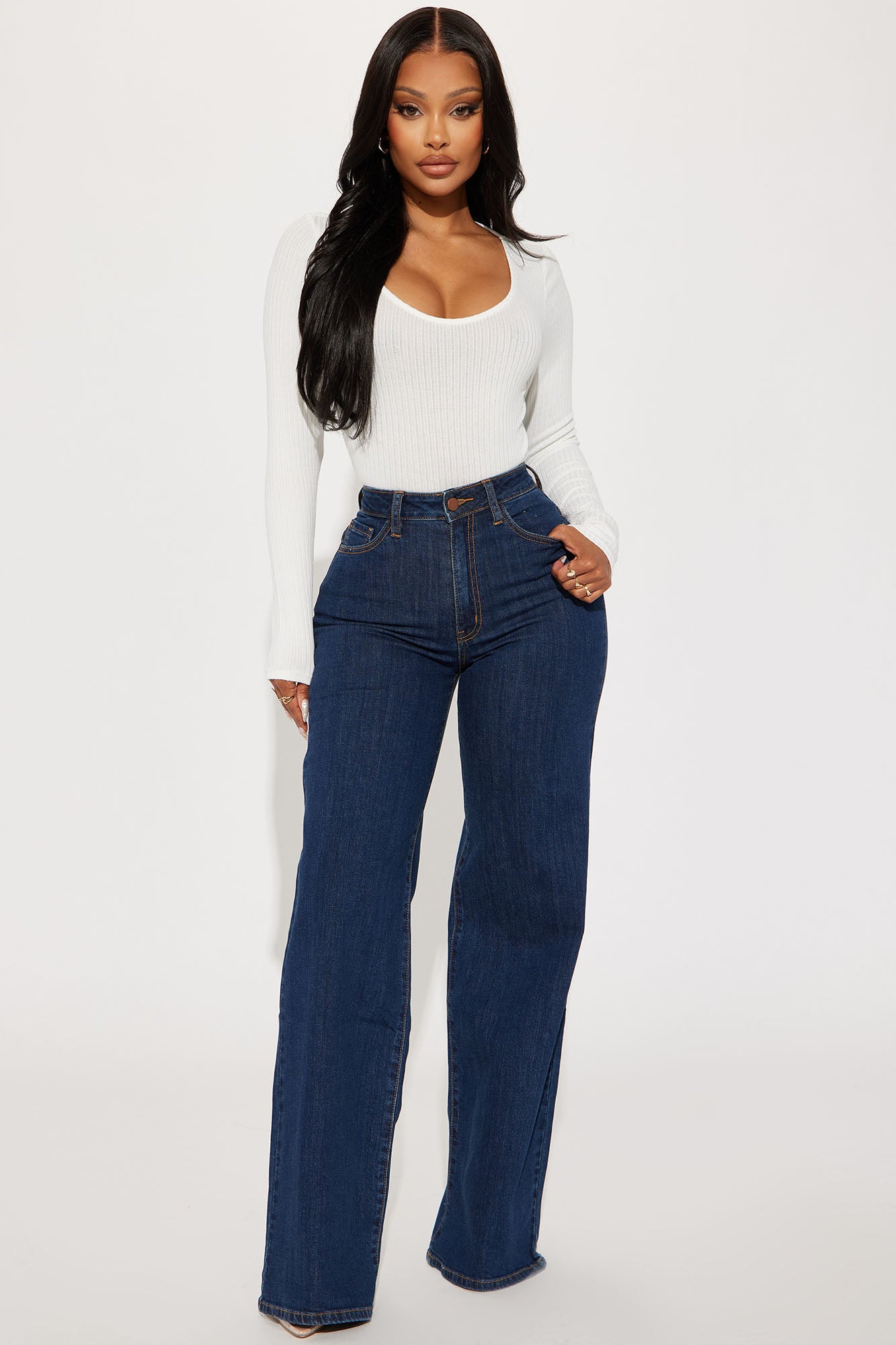 Chasing Thrills Stretch Wide Leg Jeans