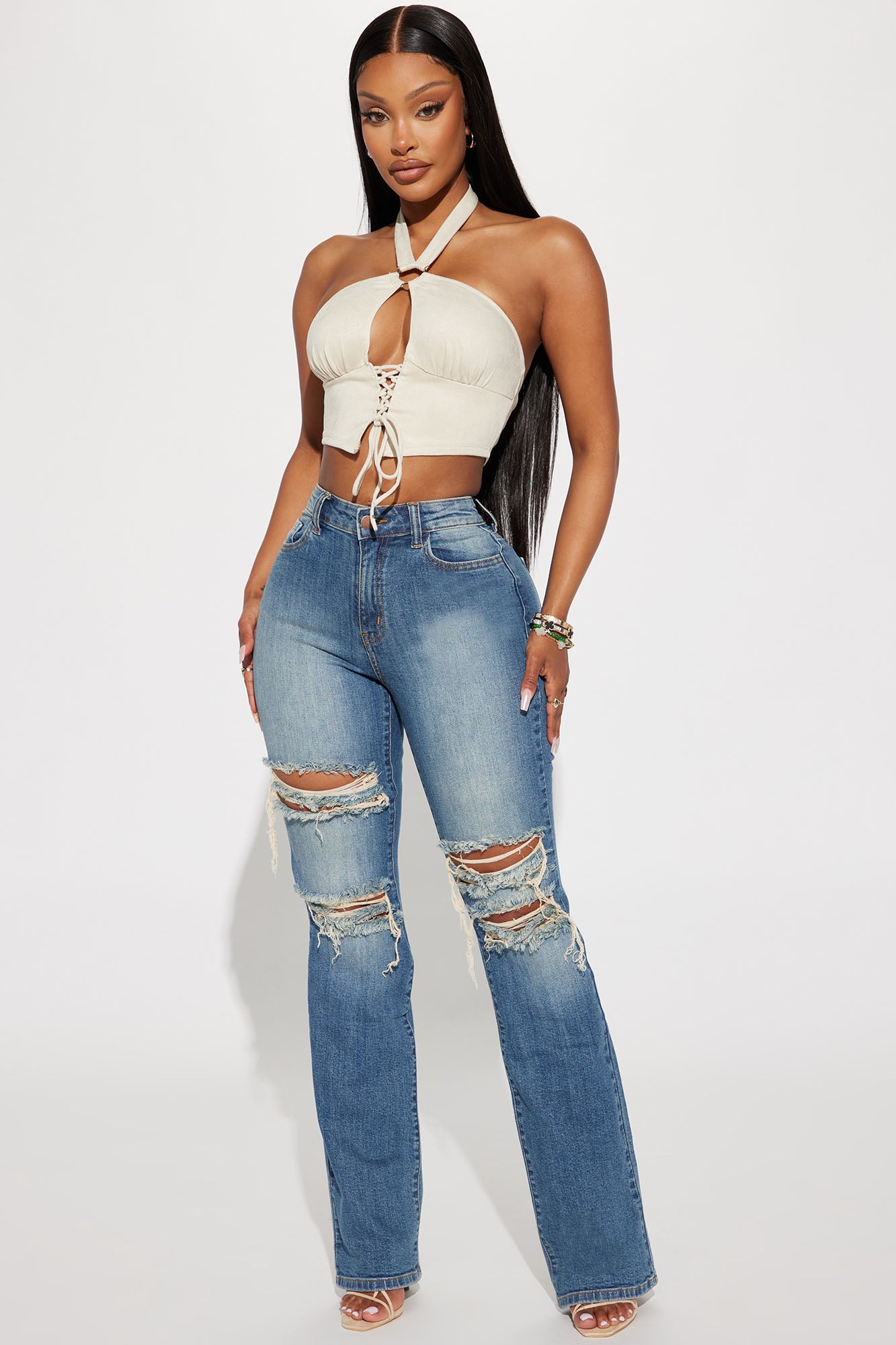 Let It Be Stretch Straight Leg Jeans