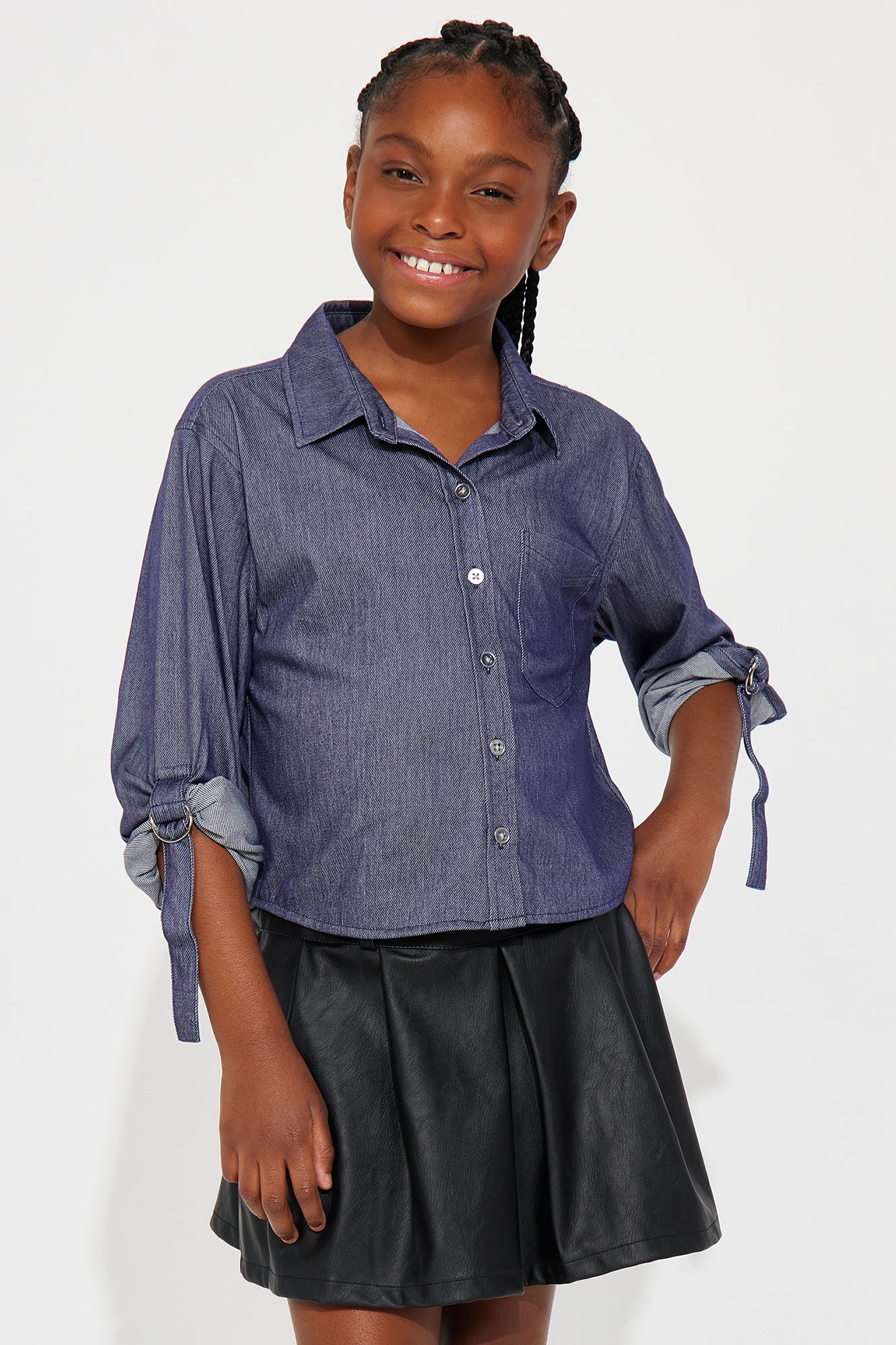 Mini Carolina Cropped Button Down Shirt