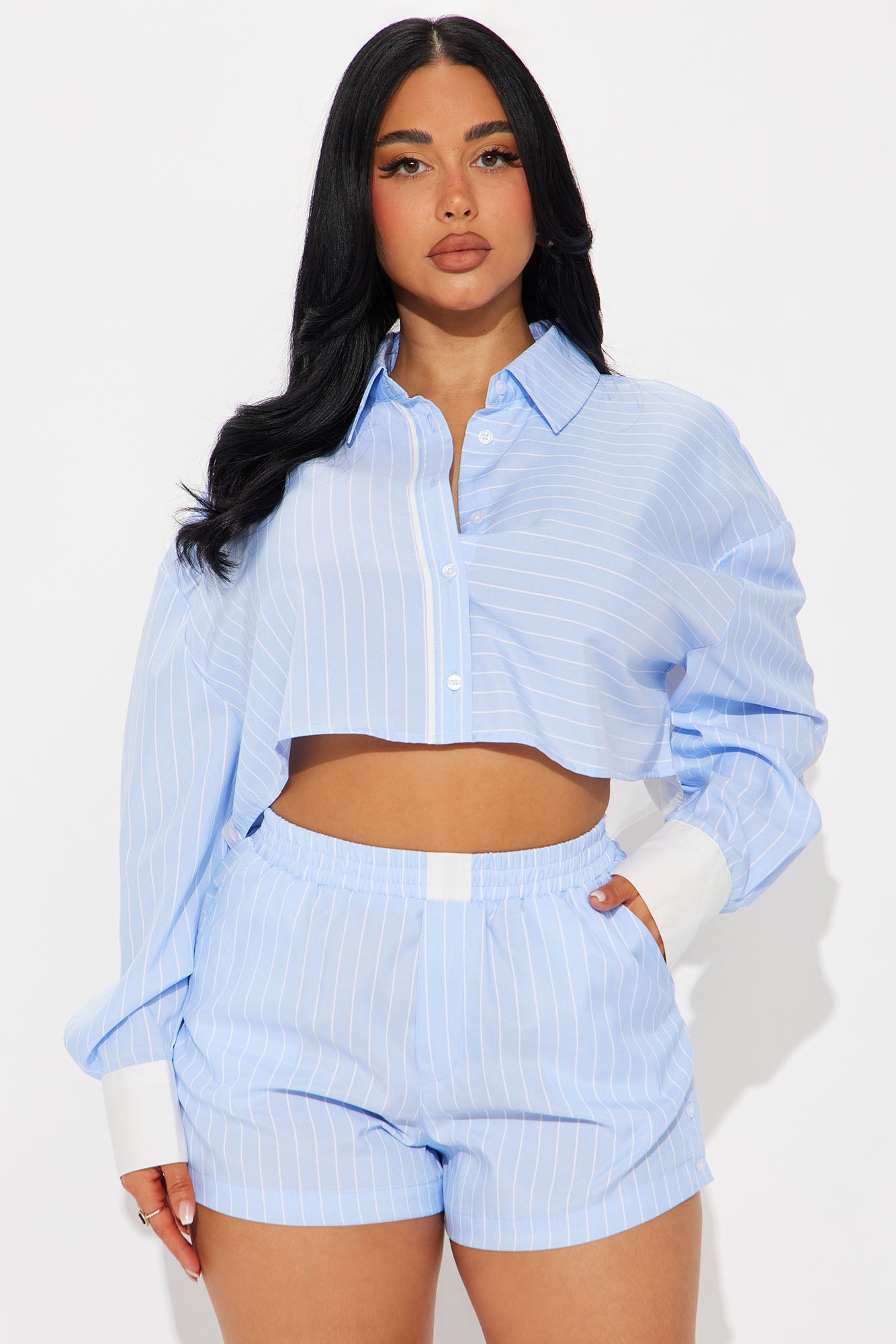 Lisa Striped Boxer Short Set