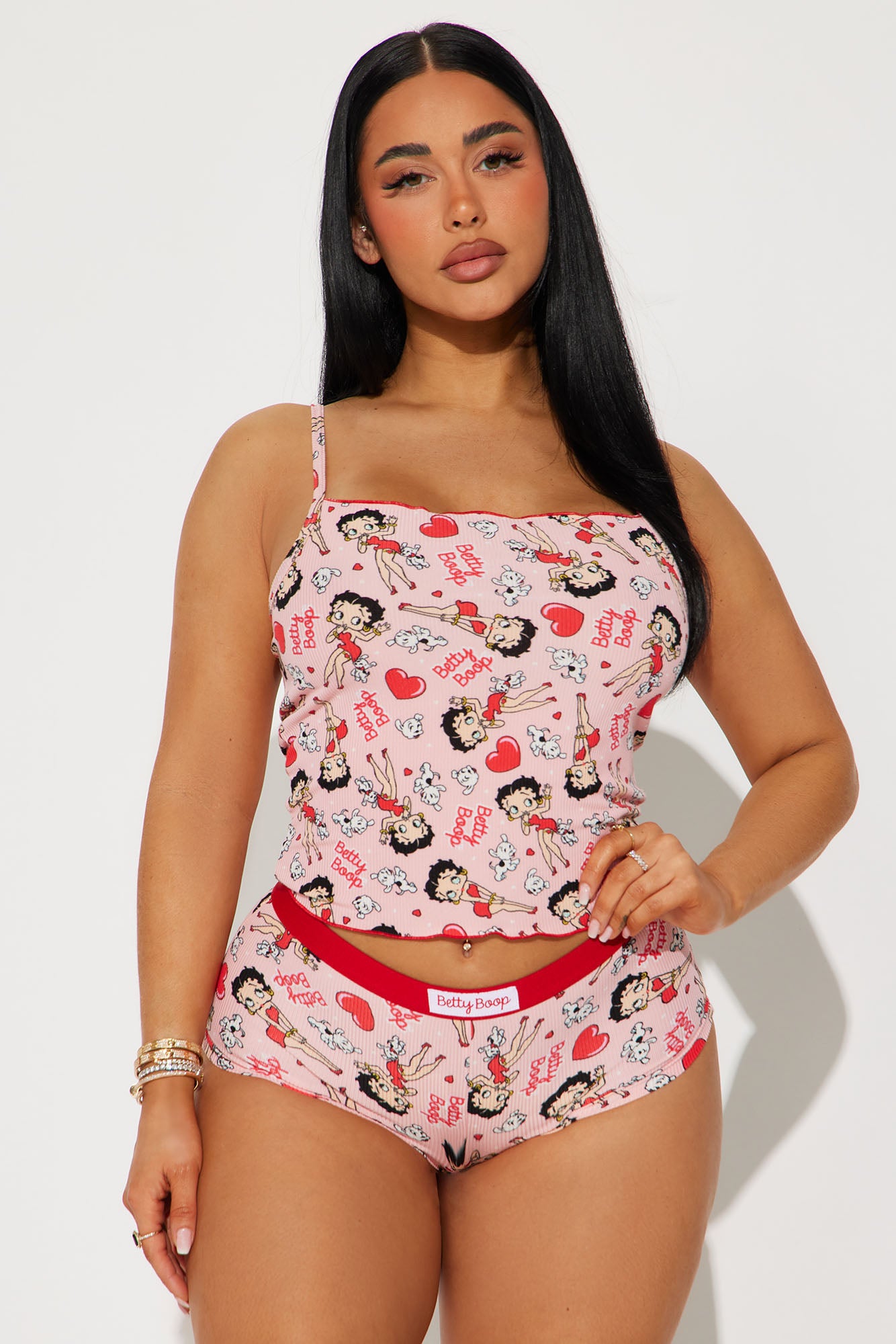 Betty Boop Ribbed Cami PJ Boxer Short Set