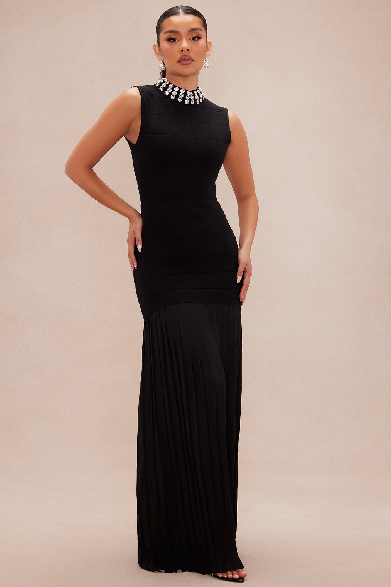 Amelia Embellished Sweater Maxi Dress