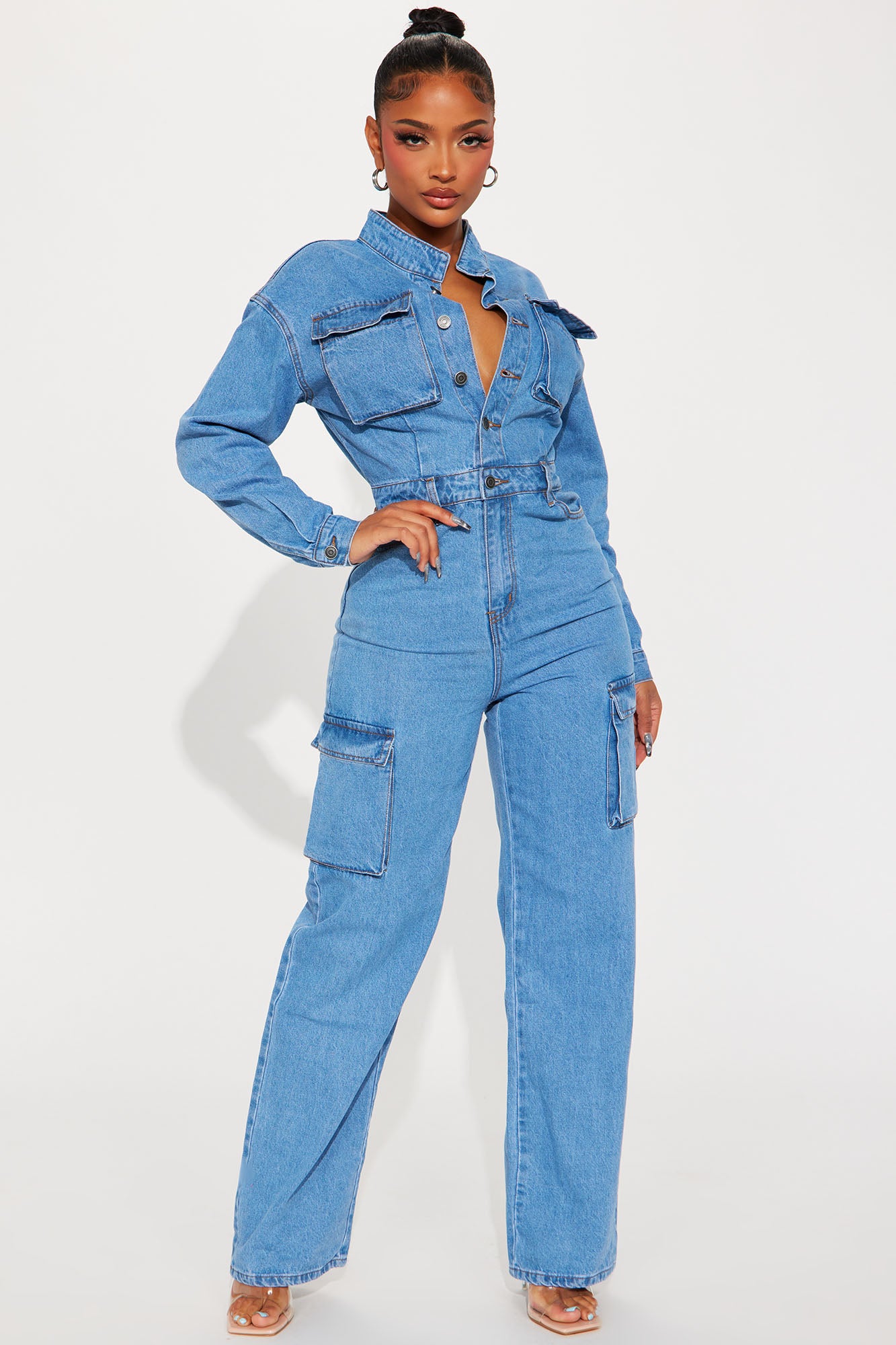 Step Back Denim Jumpsuit